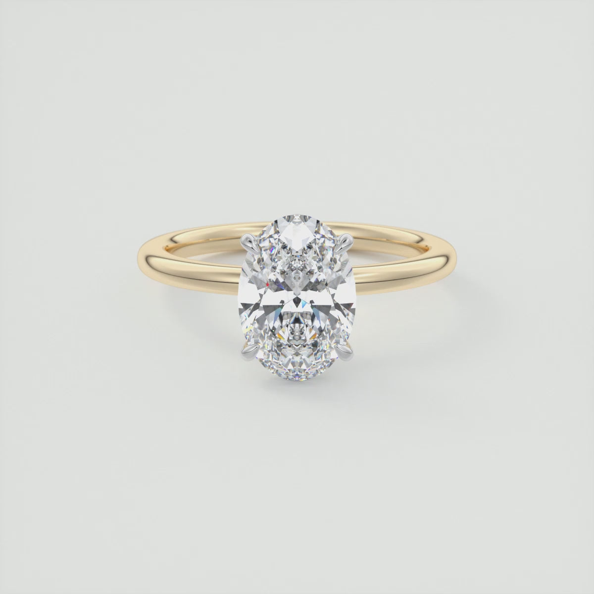 Luna Two-Tone Solitaire Ring – Lab Diamond or Moissanite