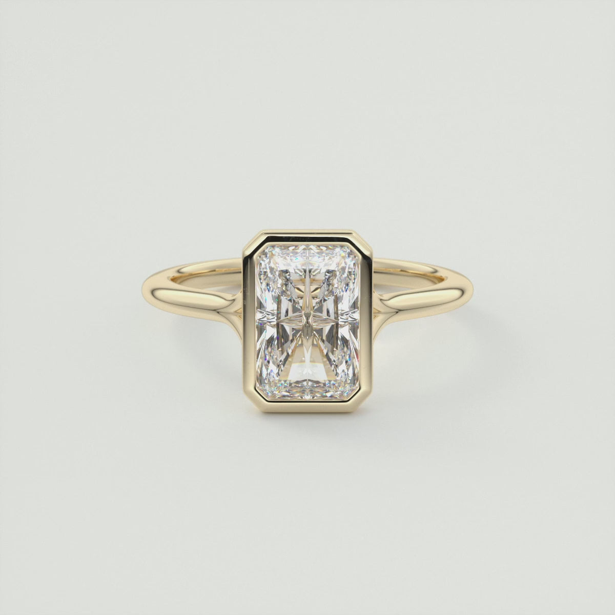 Aeris Radiant Bezel Engagement Ring – Lab Diamond or Moissanite