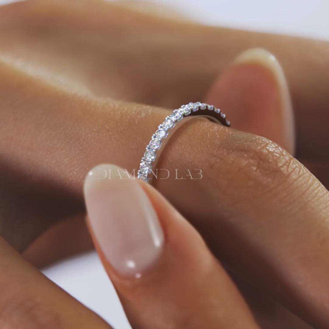 1.8mm French Set Eternity Band –  Lab-Grown or Natural Diamonds