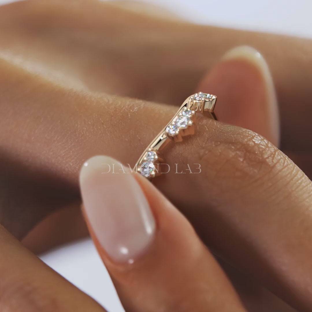 Celina Curved Diamond Wedding Band