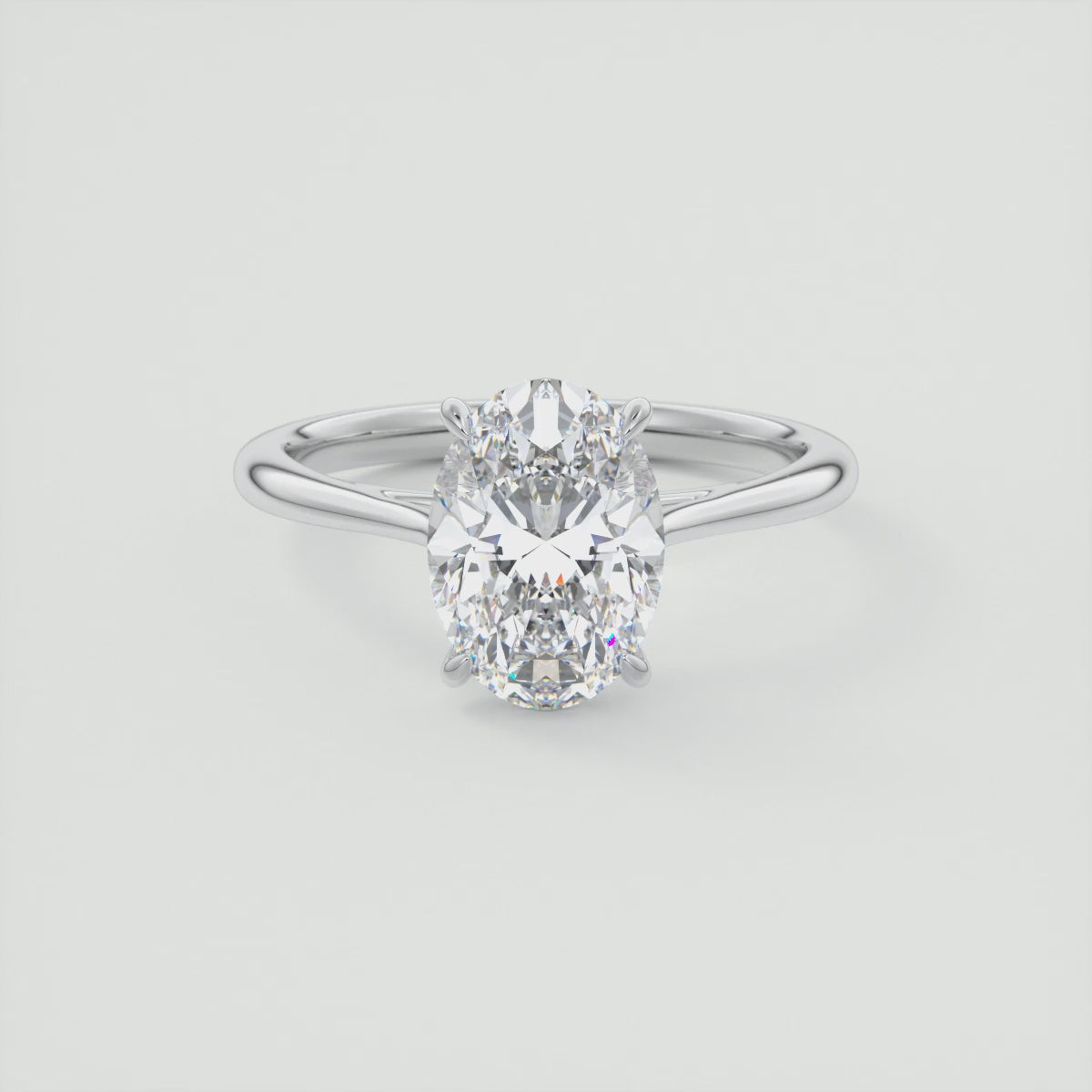 Lumia Oval Cathedral Ring – Lab Diamond or Moissanite