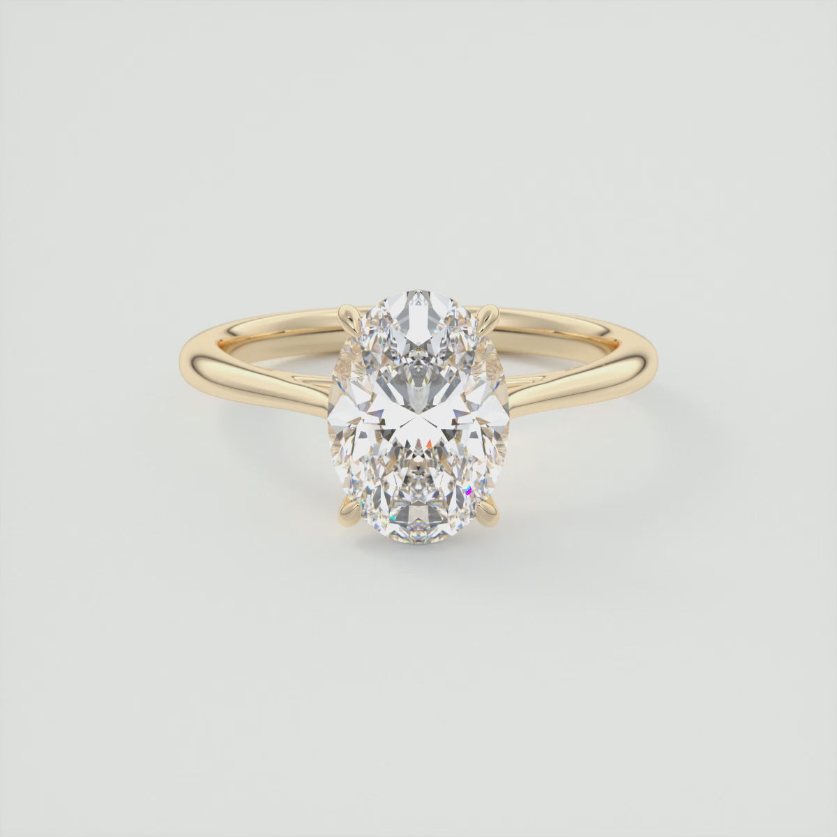 Lumia Oval Cathedral Ring – Lab Diamond or Moissanite