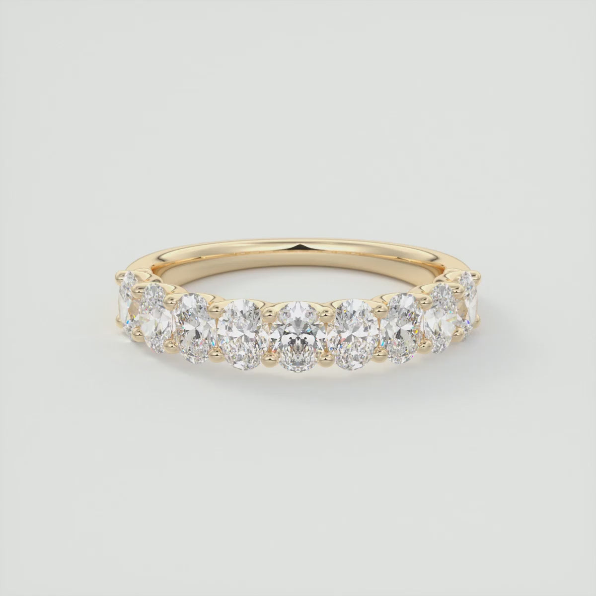 Aurelia Oval Half Eternity Band 4mm – Lab-Grown or Natural Diamonds