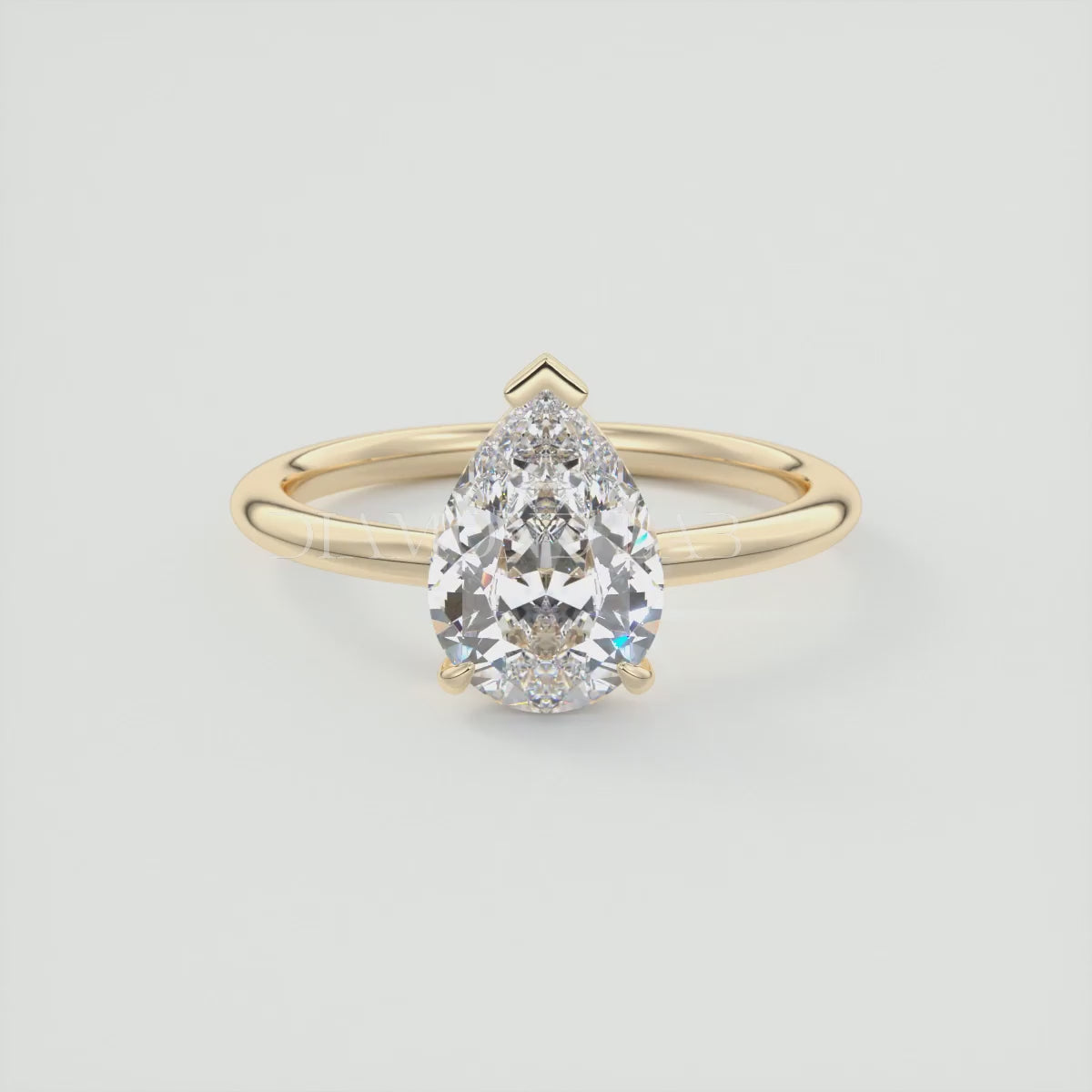 Elysian Pear Solitaire Ring – Timeless Elegance with Lab Diamond or Moissanite