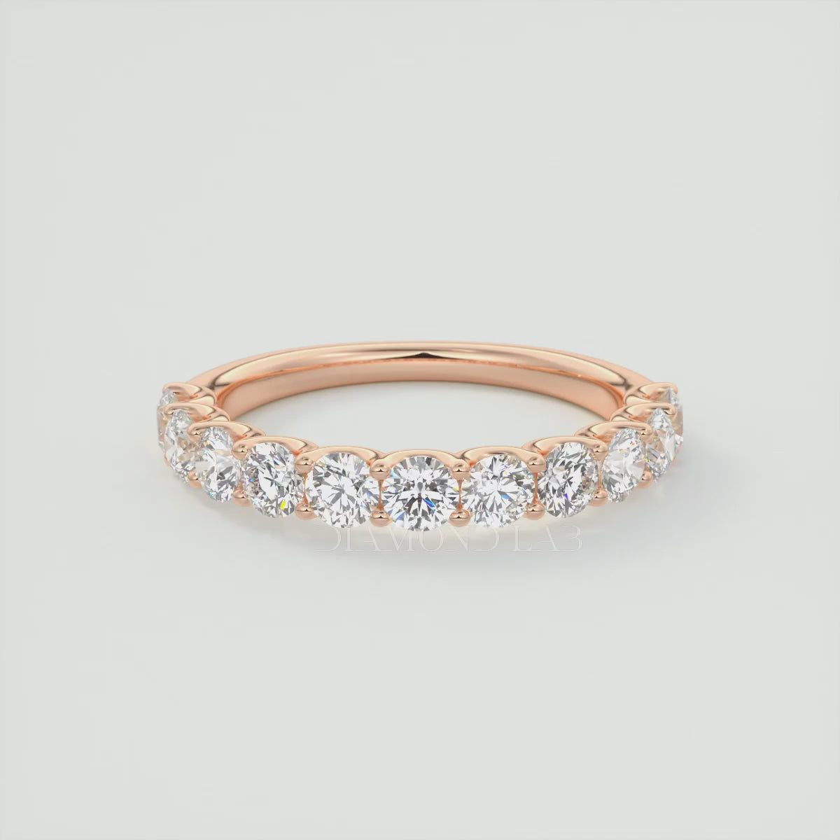 Celestia Half Round Eternity Band 3mm – Lab-Grown or Natural Diamonds