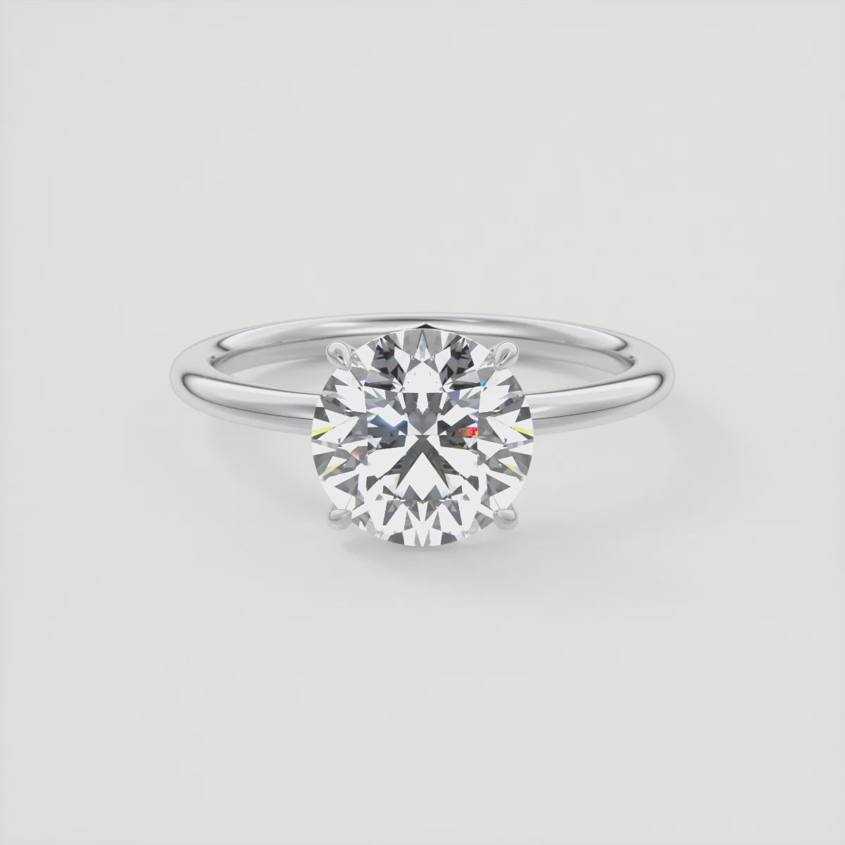 Aura Glide Round Solitaire Ring – Lab Diamond or Moissanite