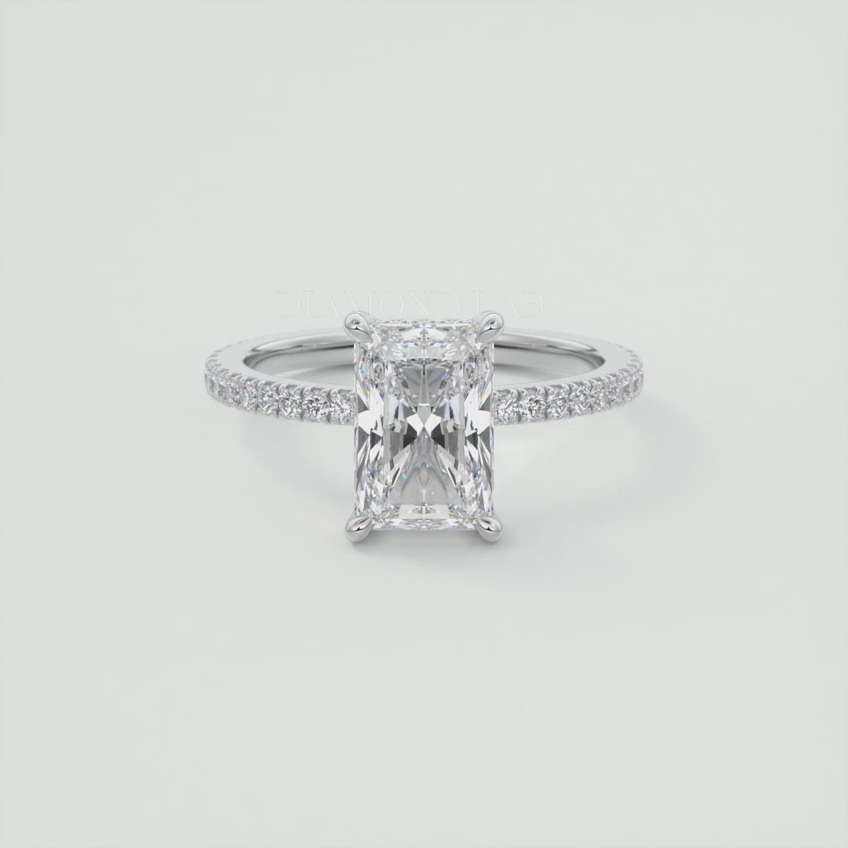 Amelie Radiant Hidden Halo Pavé Engagement Ring