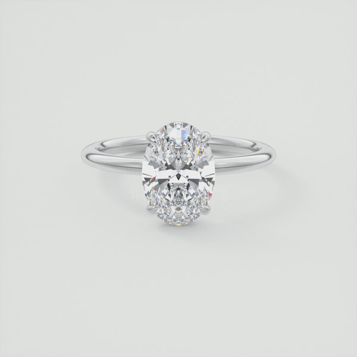 Elysian Oval Solitaire Ring – Timeless Elegance with Lab Diamond or Moissanite