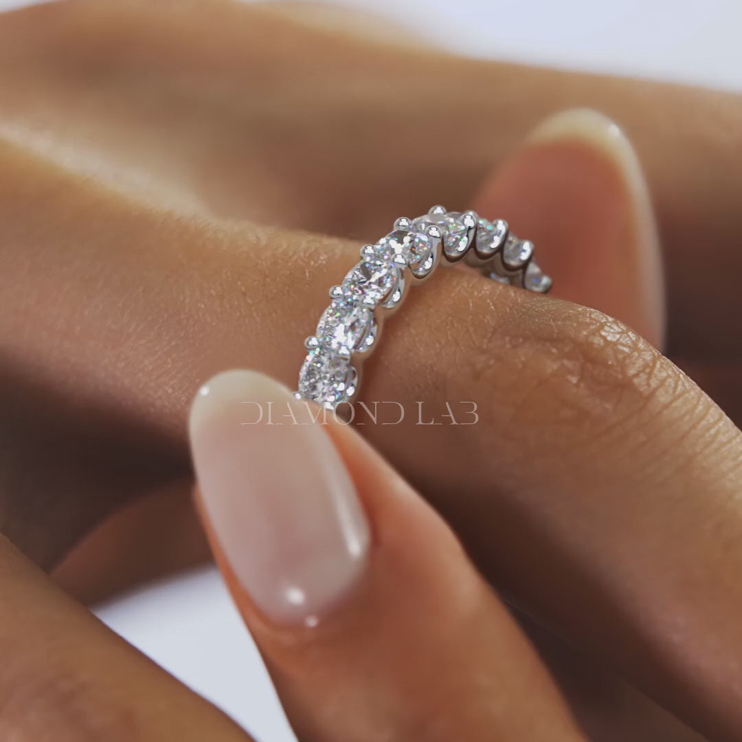Aurelia Cushion Eternity Band 3mm – Lab-Grown or Natural Diamonds