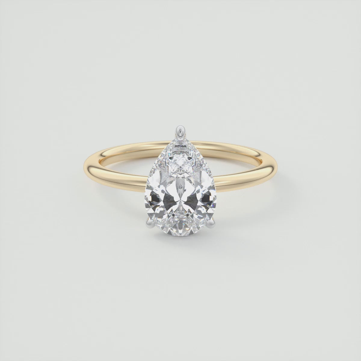 Luna Two-Tone Solitaire Ring – Lab Diamond or Moissanite