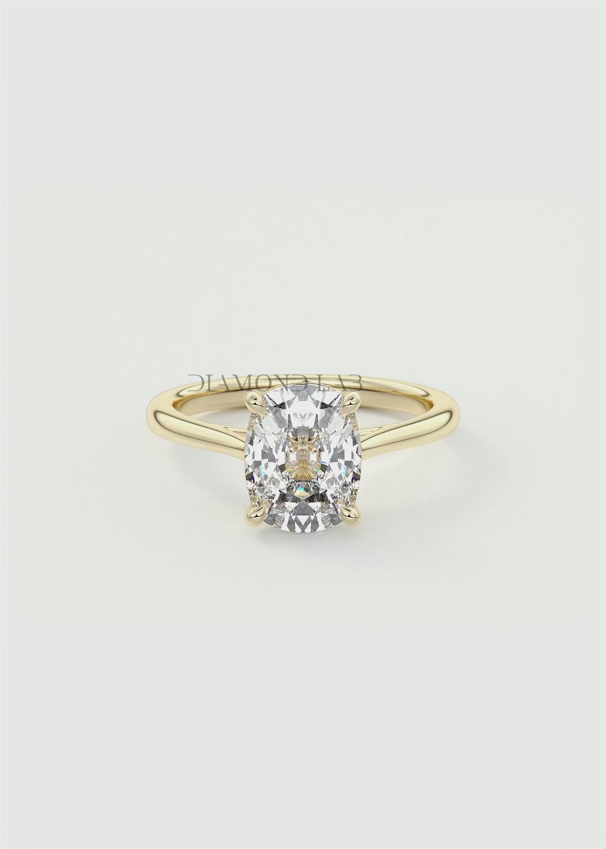 Lumia Elongated Cushion Cathedral Engagement Ring – Lab Diamond or Moissanite