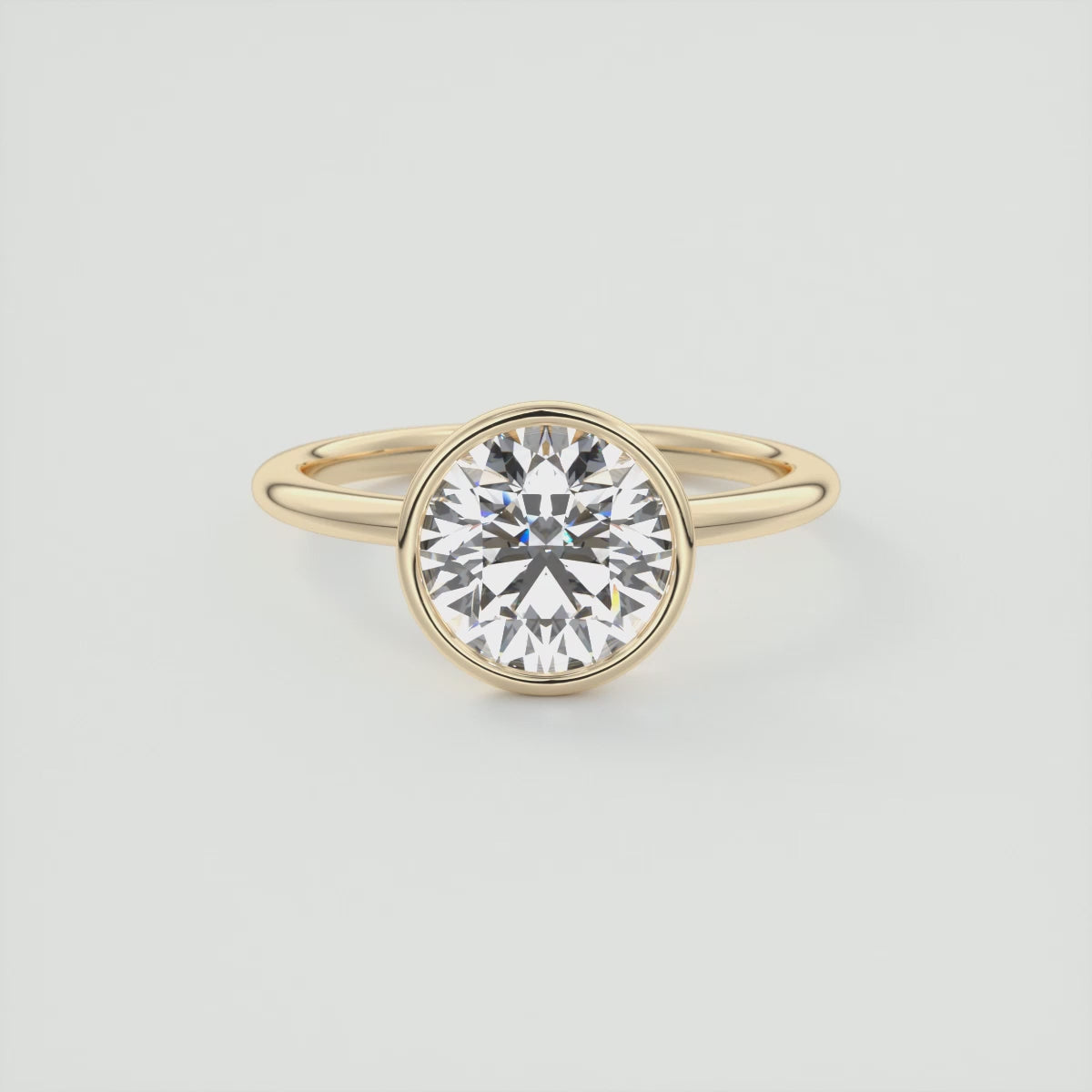 Véda Round Bezel Ring – Lab Diamond or Moissanite