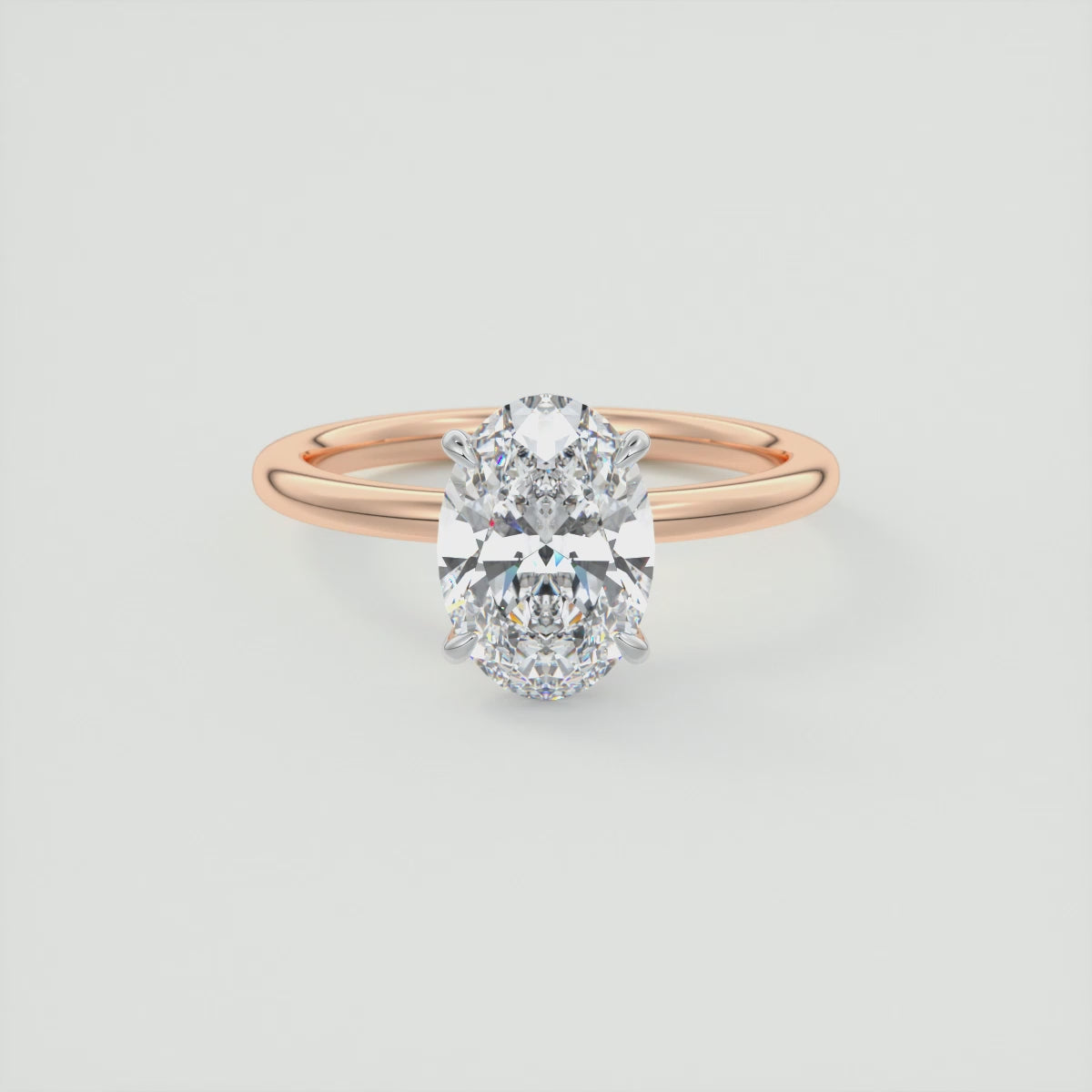 Luna Two-Tone Solitaire Ring – Lab Diamond or Moissanite