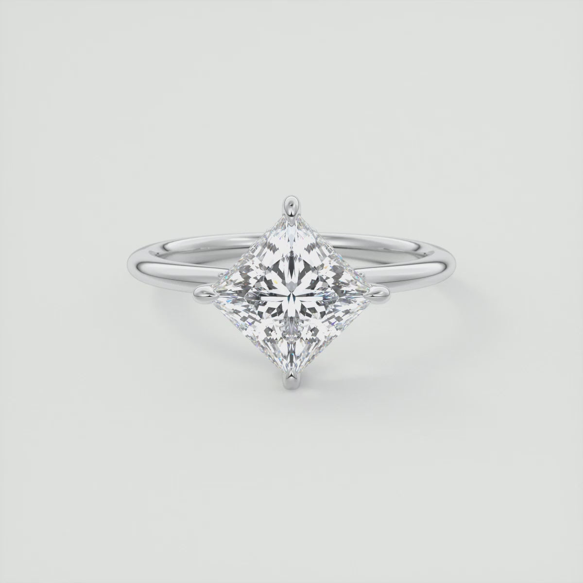 Aurora Princess Hidden Halo Ring – Lab Diamond or Moissanite