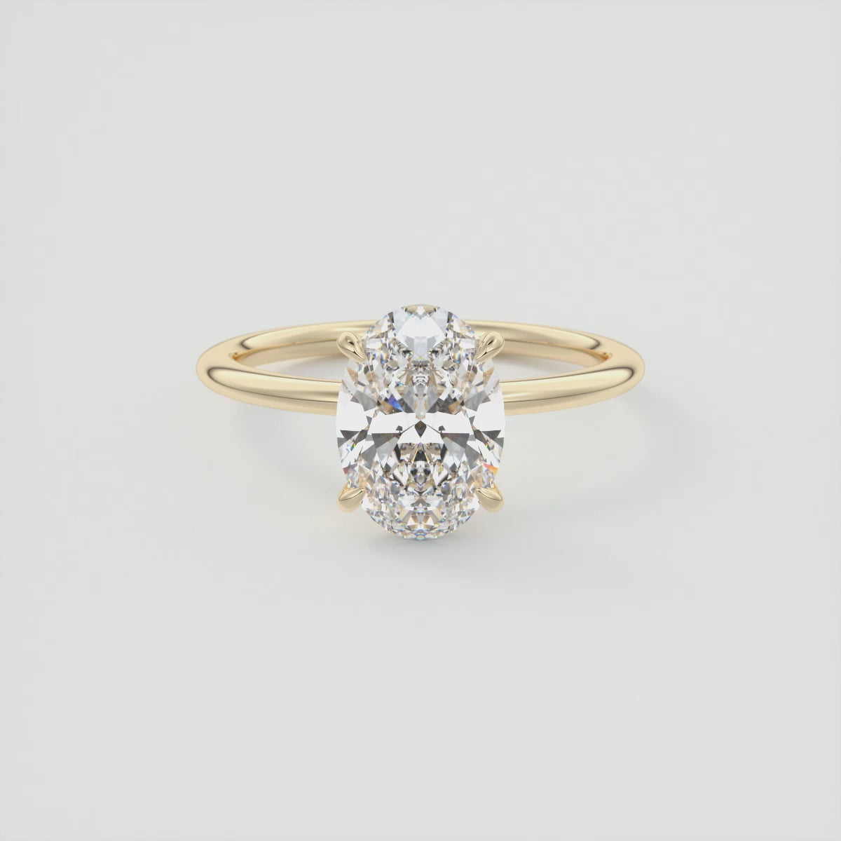 Luna Oval Solitaire Ring – Lab Diamond or Moissanite