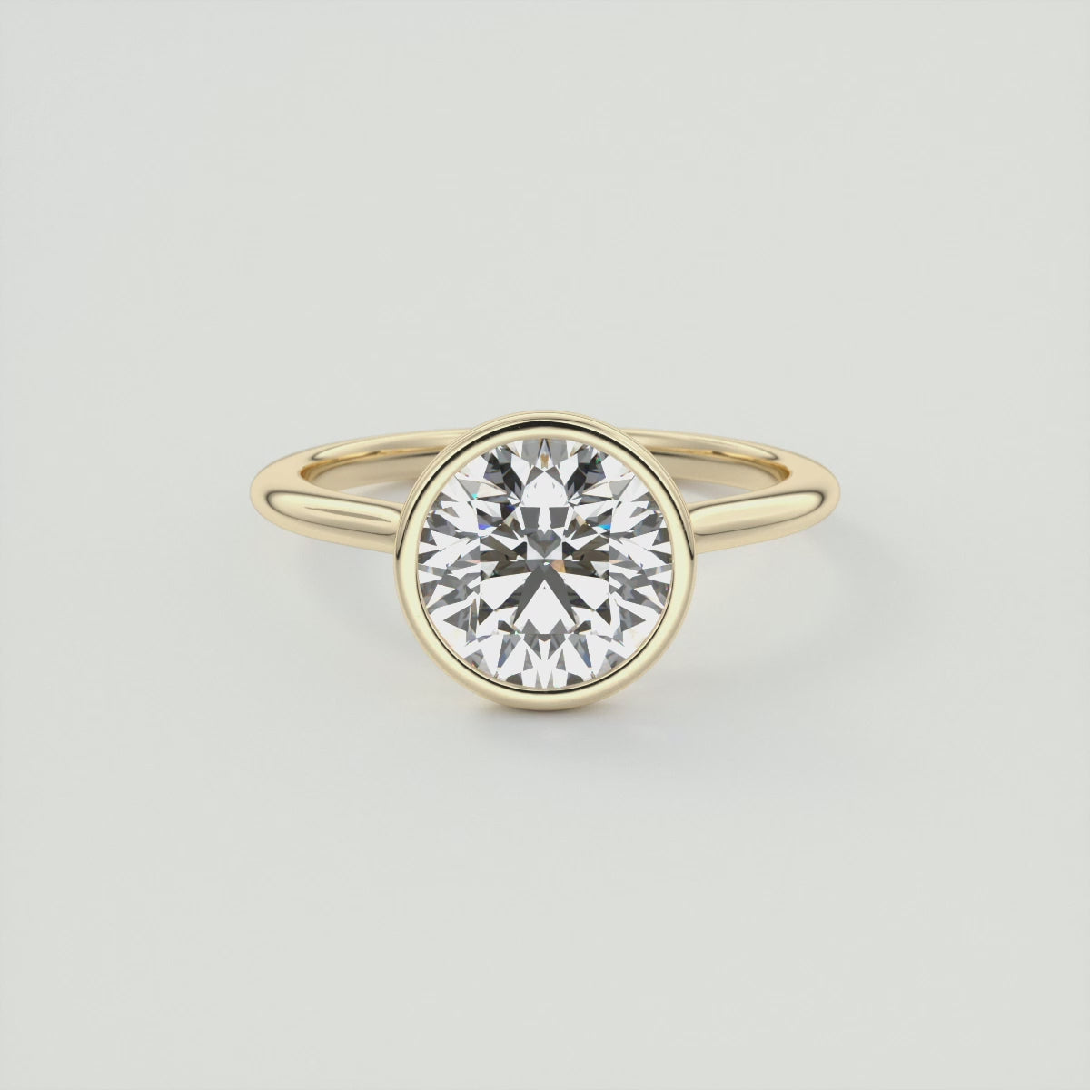 Aeris Round Bezel Engagement Ring – Lab Diamond or Moissanite