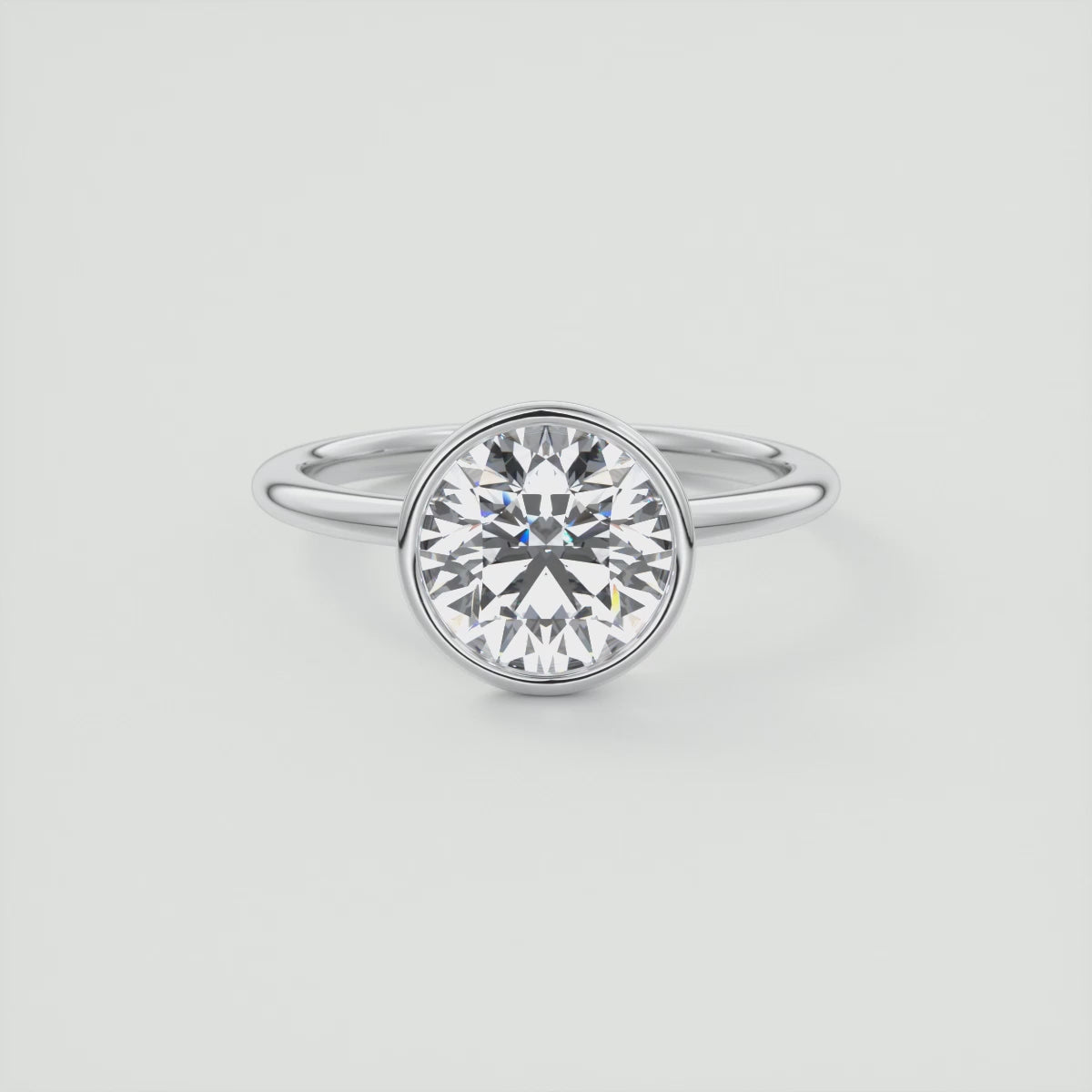 Véda Round Bezel Ring – Lab Diamond or Moissanite
