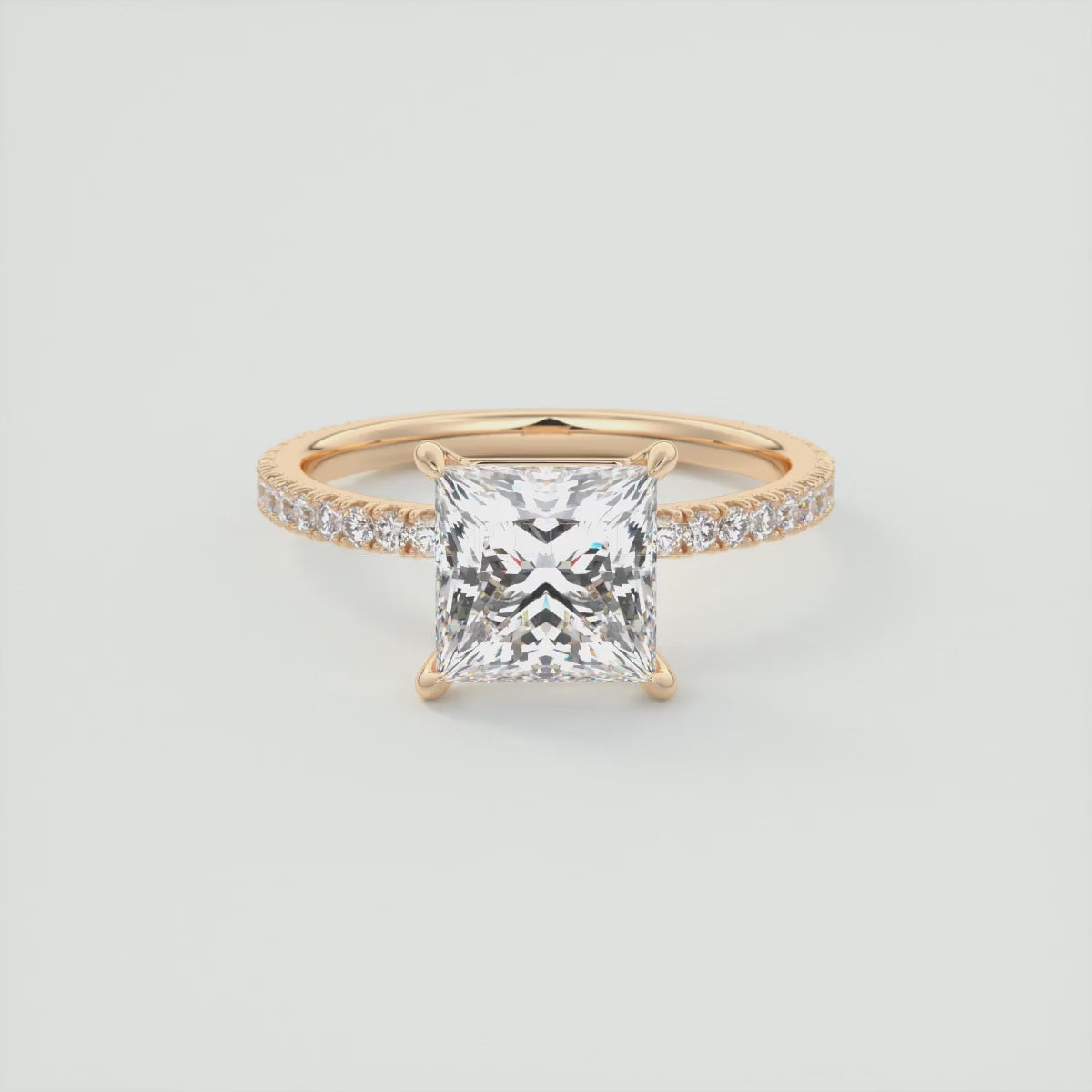 Isolde Princess Pavé Solitaire Ring