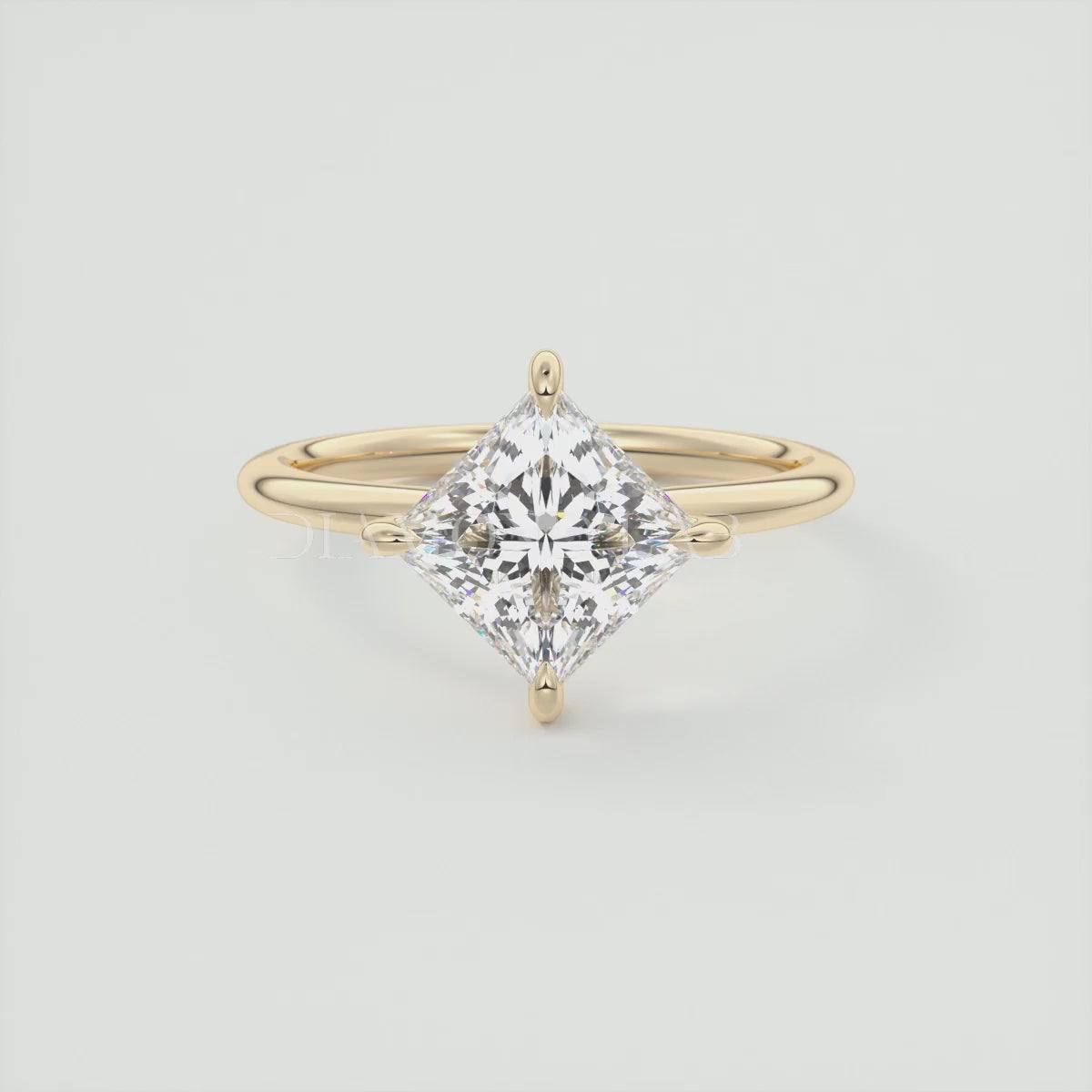 Elysian Princess Solitaire Ring – Timeless Elegance with Lab Diamond or Moissanite