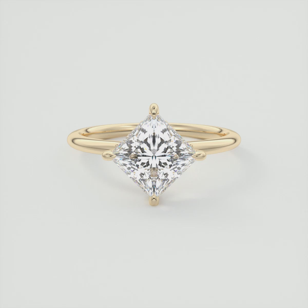 Aurora Princess Hidden Halo Ring – Lab Diamond or Moissanite