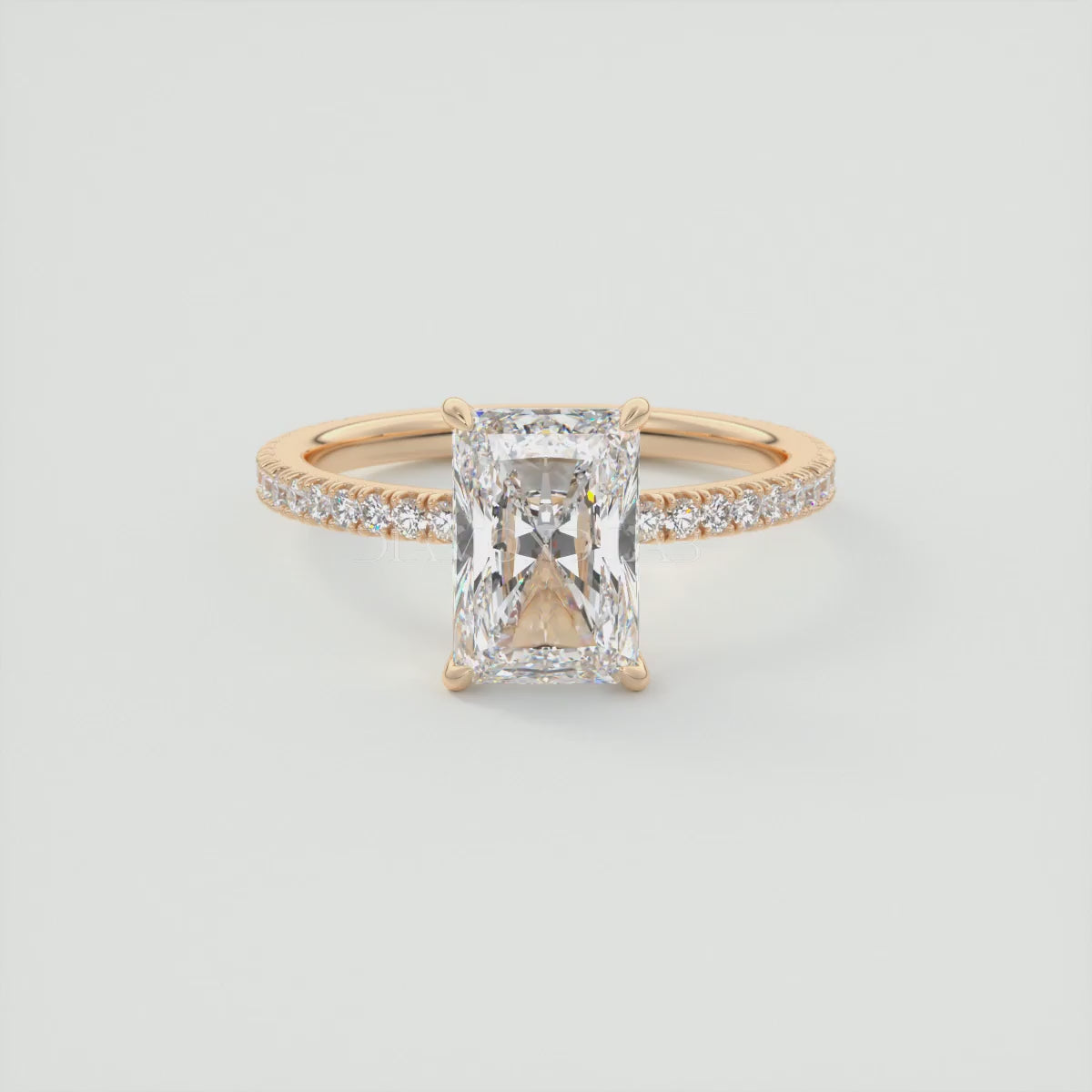 Isolde Radiant Pavé Solitaire Ring