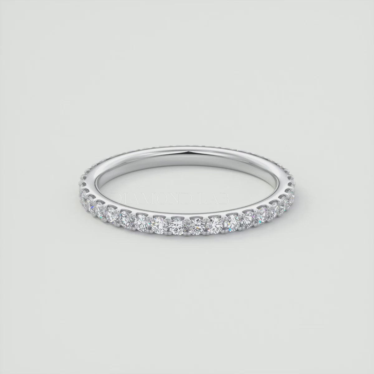 1.8mm French Set Eternity Band –  Lab-Grown or Natural Diamonds