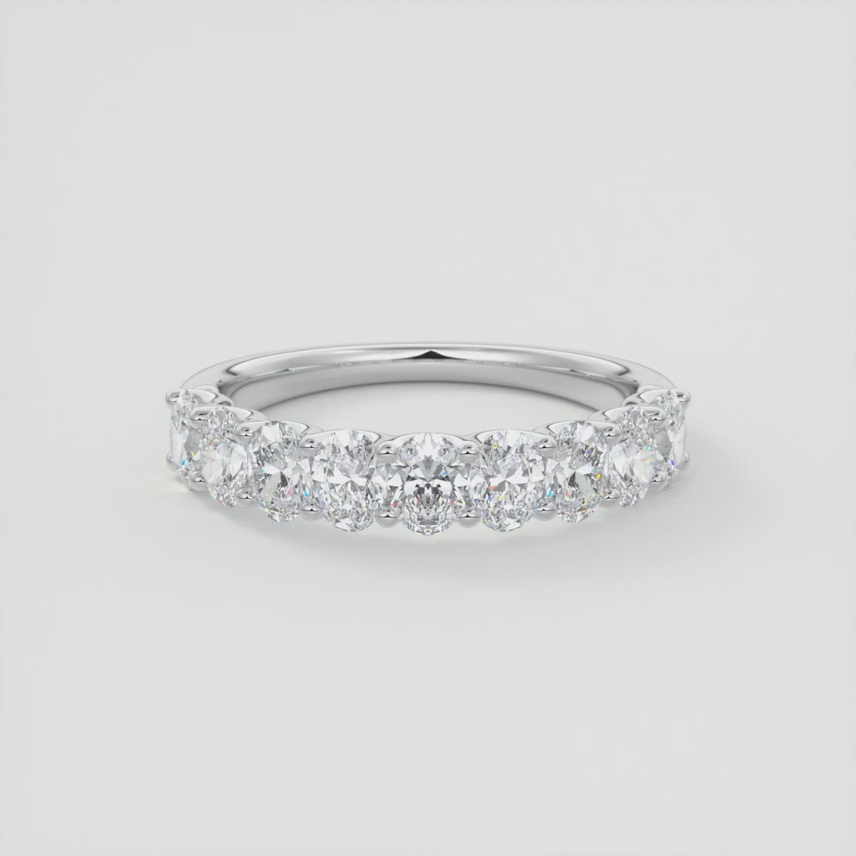 Aurelia Oval Half Eternity Band 4mm – Lab-Grown or Natural Diamonds