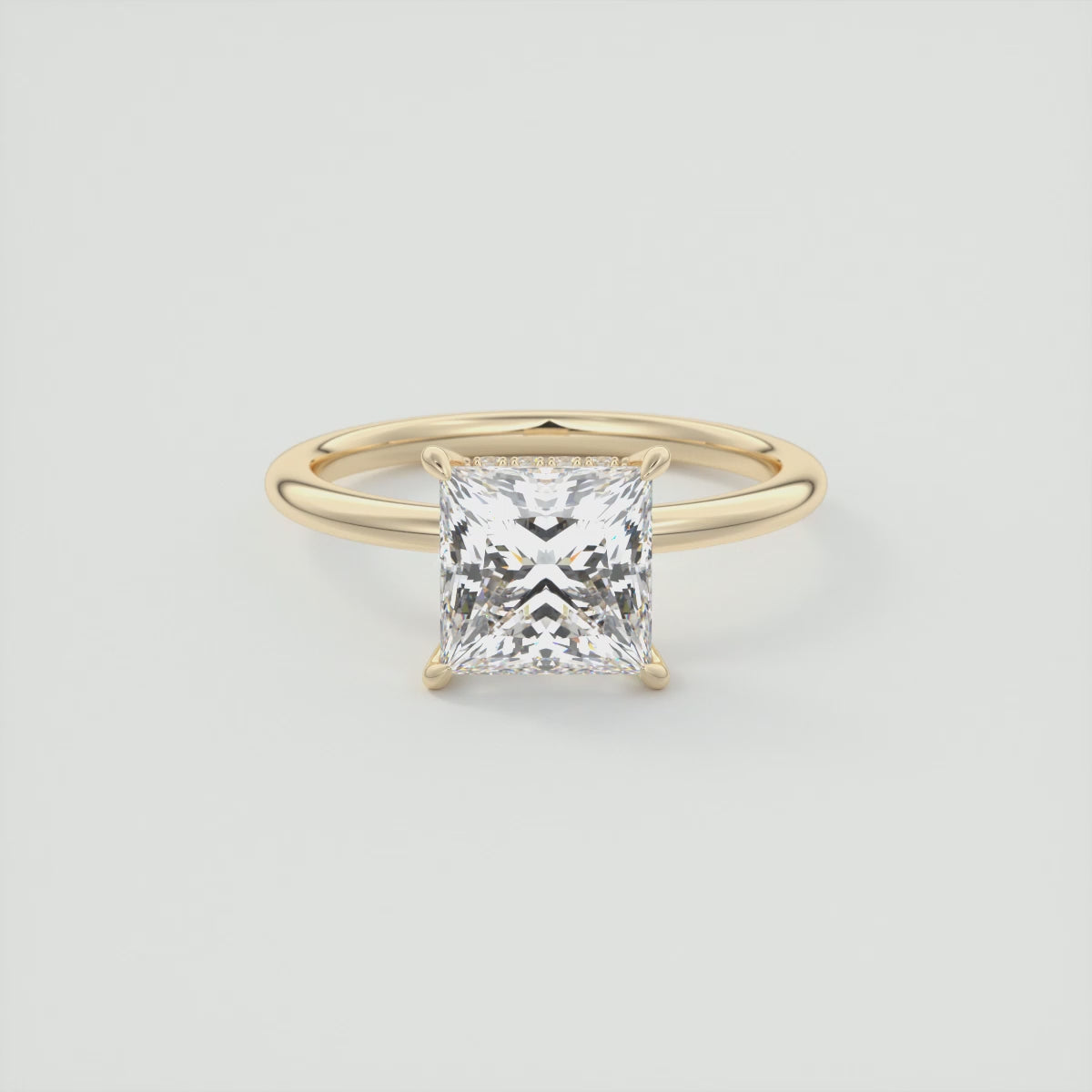 Celestia Princess Hidden Halo Ring – Lab Diamond or Moissanite