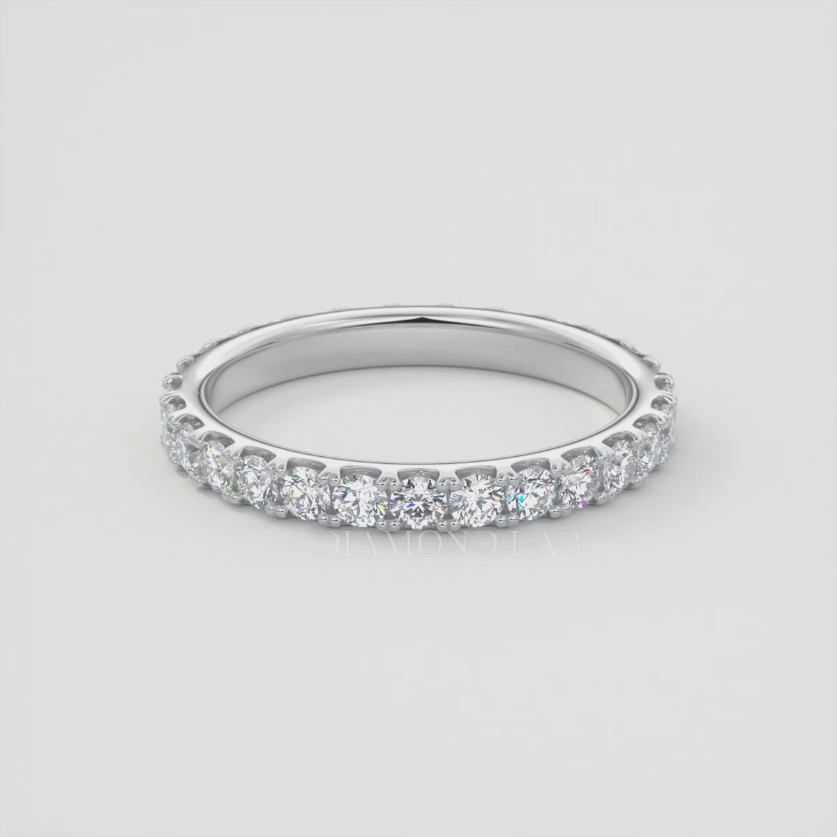 2.3mm French Set Eternity Band – Lab-Grown or Natural Diamonds