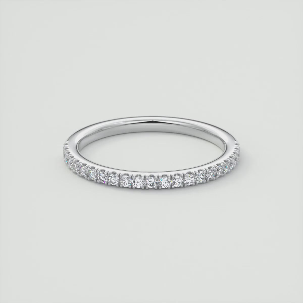 1.5mm Half French Set Eternity Band – Lab-Grown or Natural Diamonds