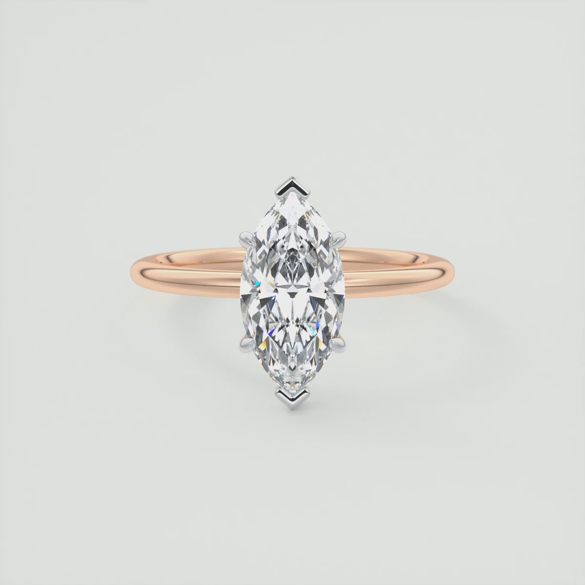 Luna Two-Tone Solitaire Ring – Lab Diamond or Moissanite