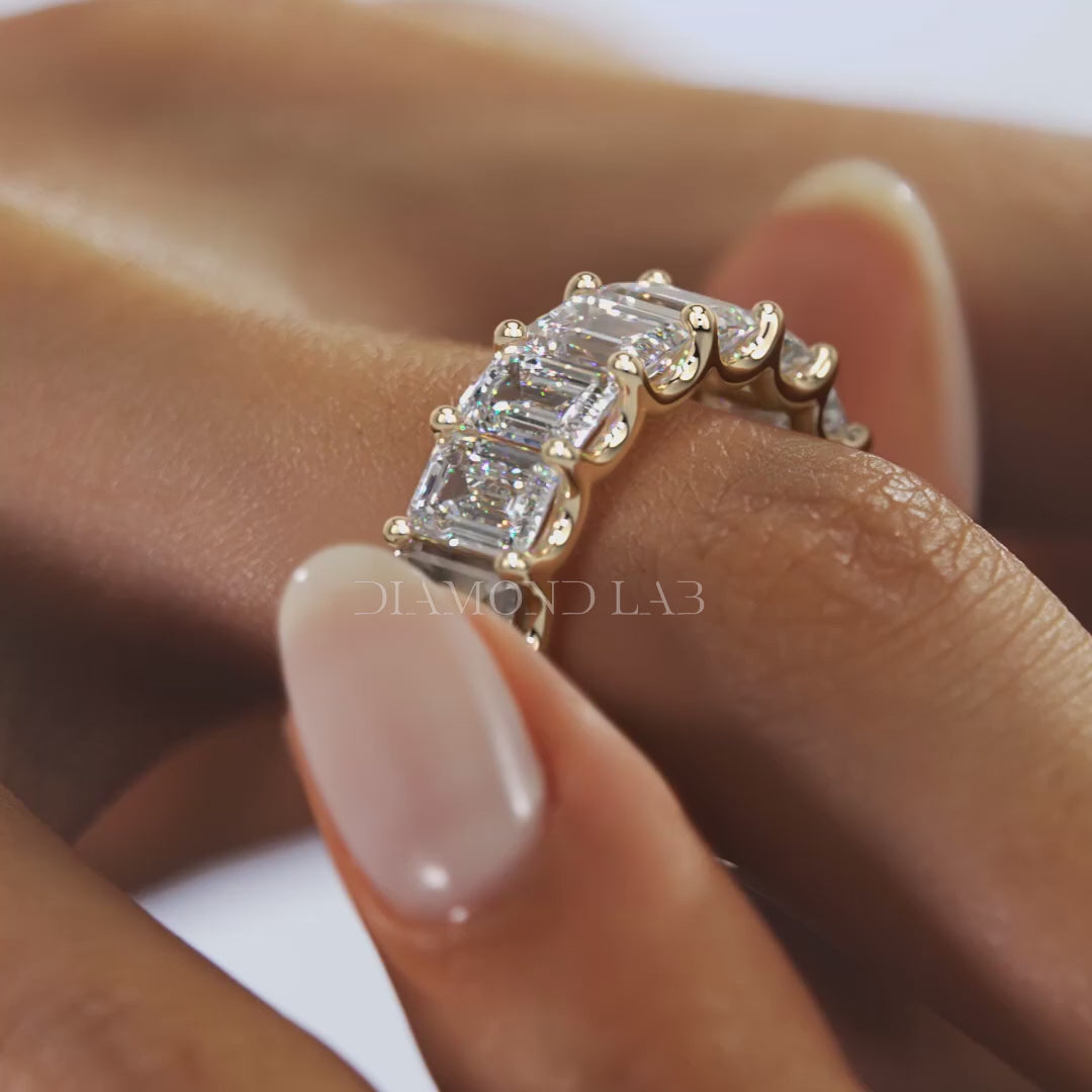 Aurelia Emerald Eternity Band 6mm – Lab-Grown or Natural Diamonds