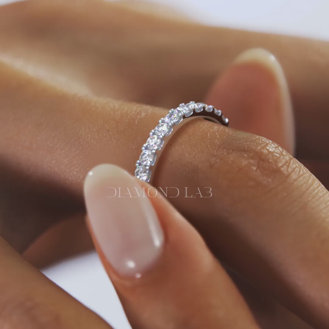 2.3mm French Set Eternity Band – Lab-Grown or Natural Diamonds