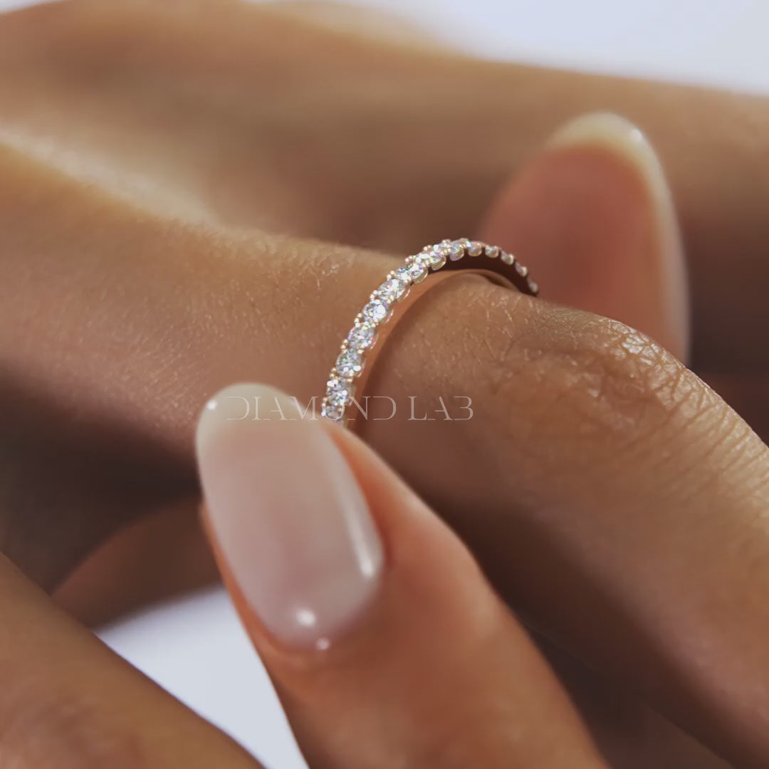 1.8mm French Set Eternity Band – Lab-Grown or Natural Diamonds
