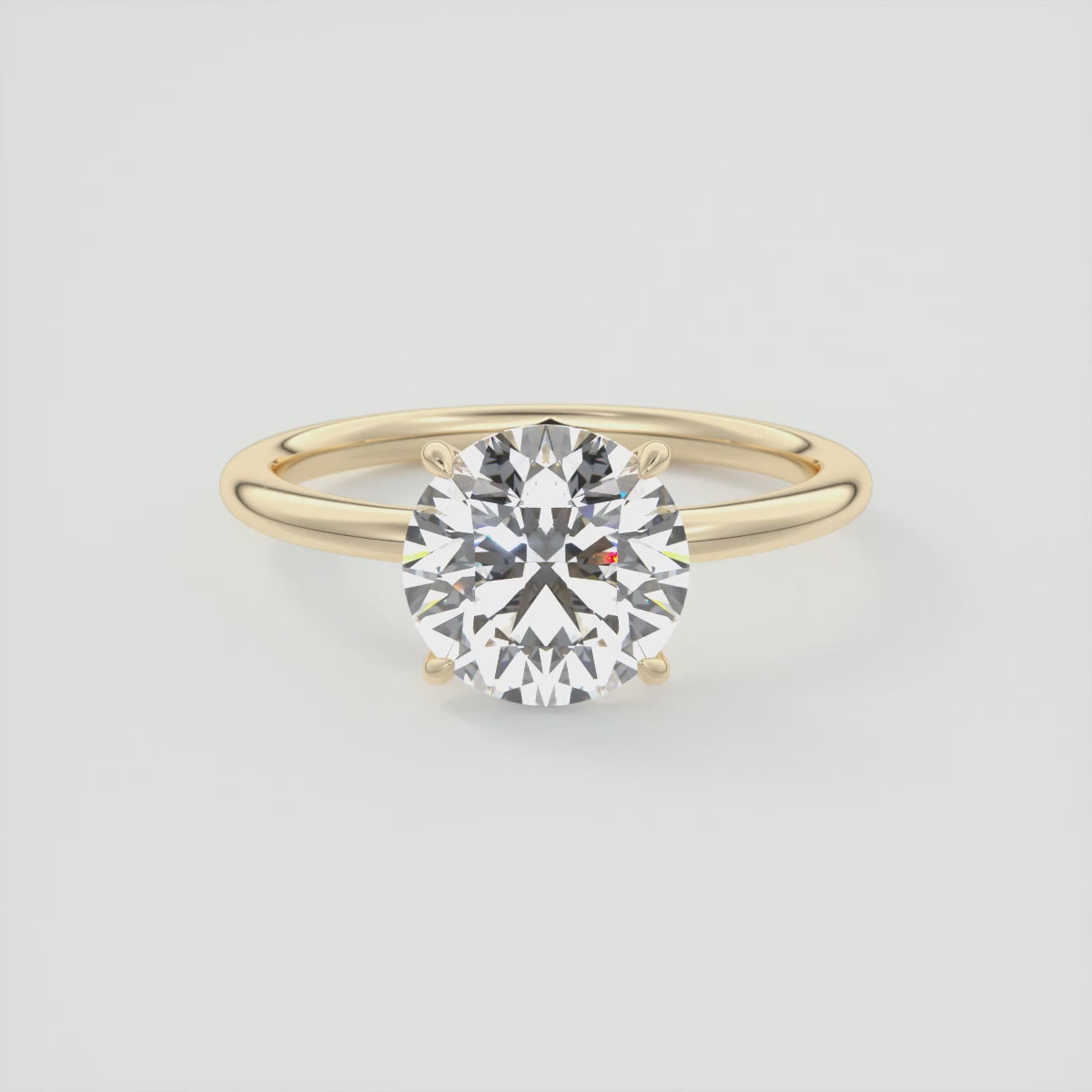 Aura Glide Round Solitaire Ring – Lab Diamond or Moissanite
