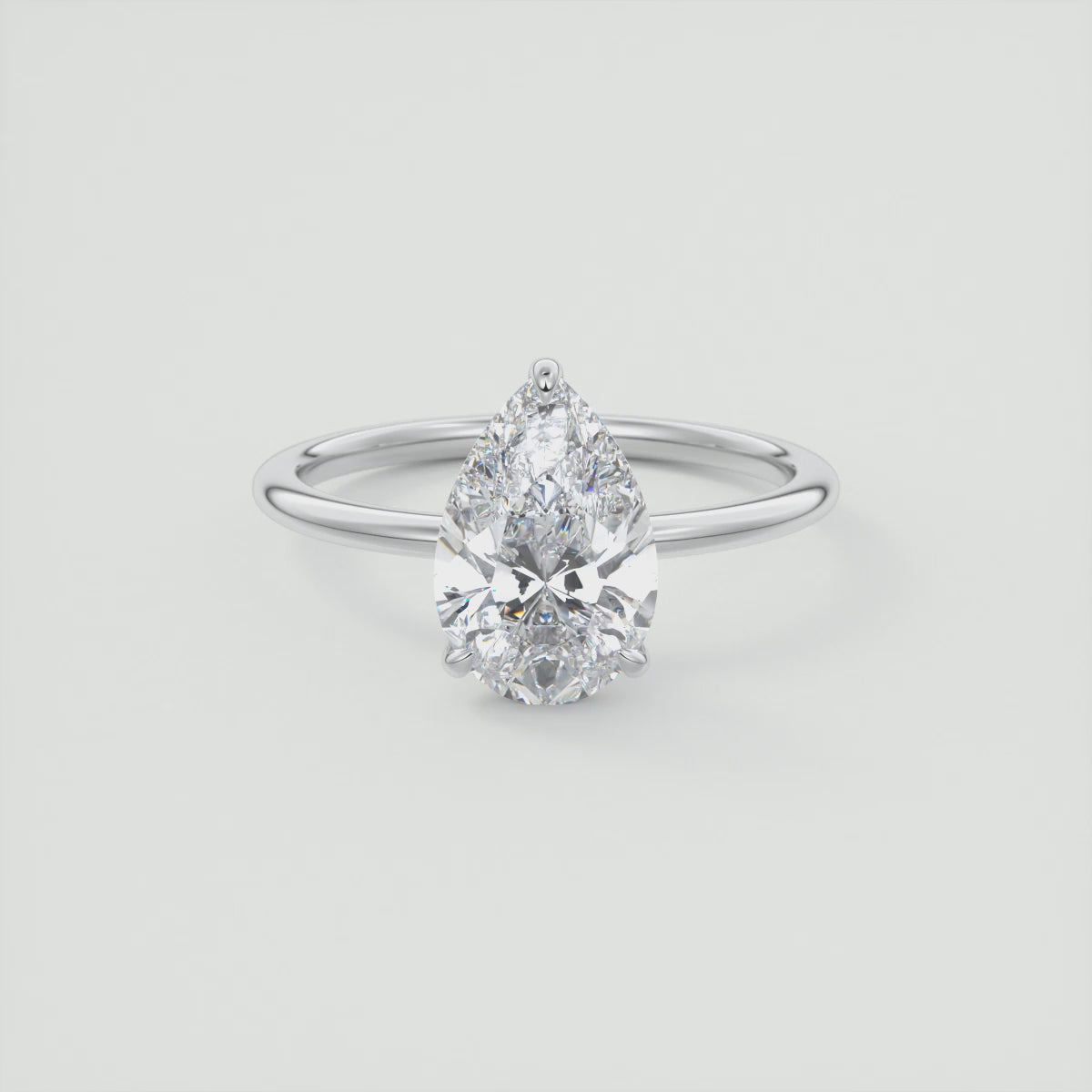 Luna Pear Solitaire Ring – Lab Diamond or Moissanite