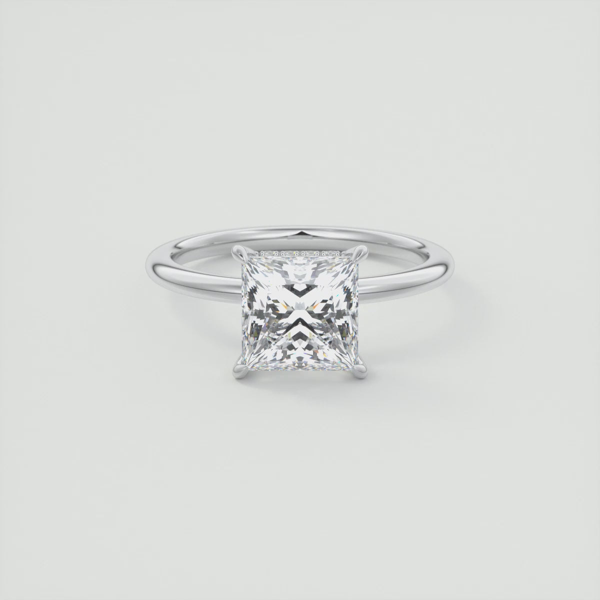 Celestia Princess Hidden Halo Ring – Lab Diamond or Moissanite