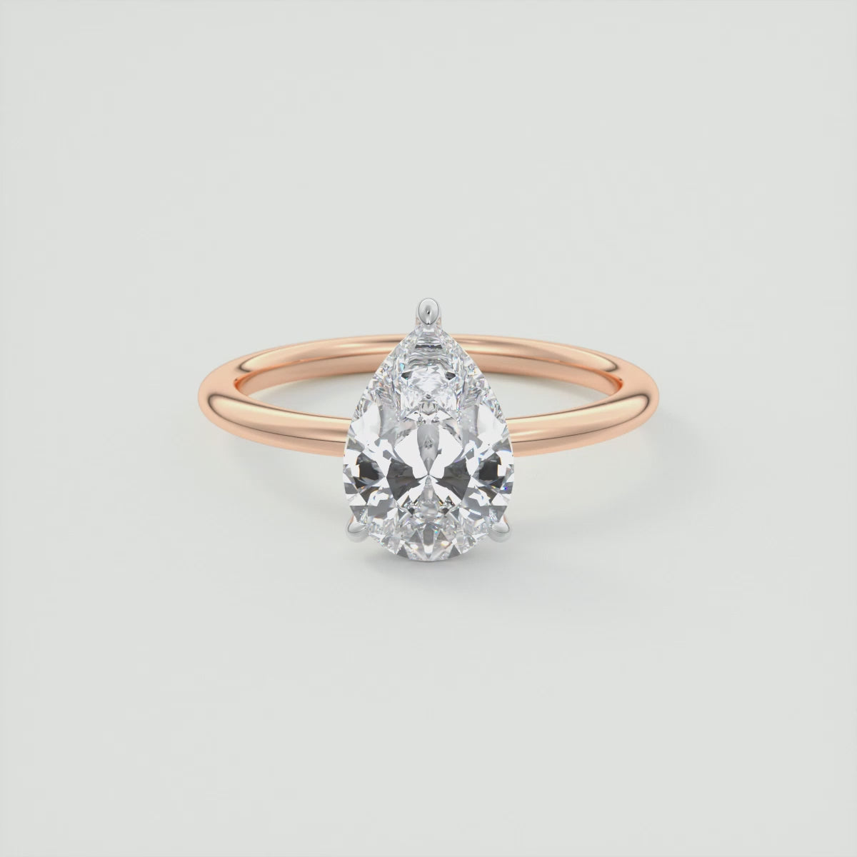 Luna Two-Tone Solitaire Ring – Lab Diamond or Moissanite