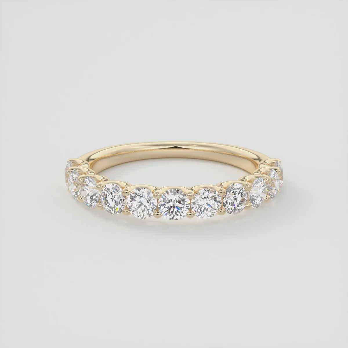 Celestia Half Round Eternity Band 3mm – Lab-Grown or Natural Diamonds