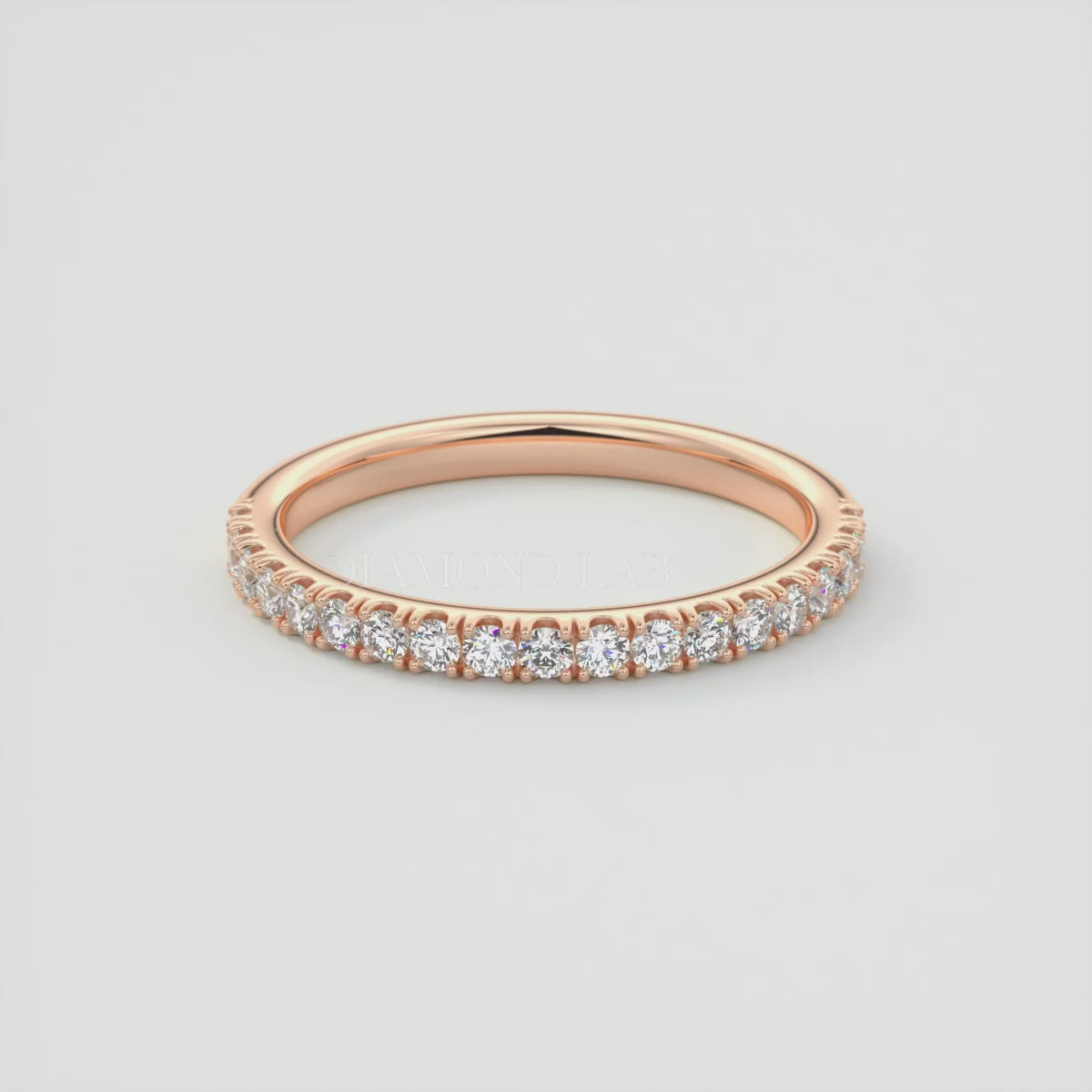 1.8mm Half French Set Eternity Band – Lab-Grown or Natural Diamonds
