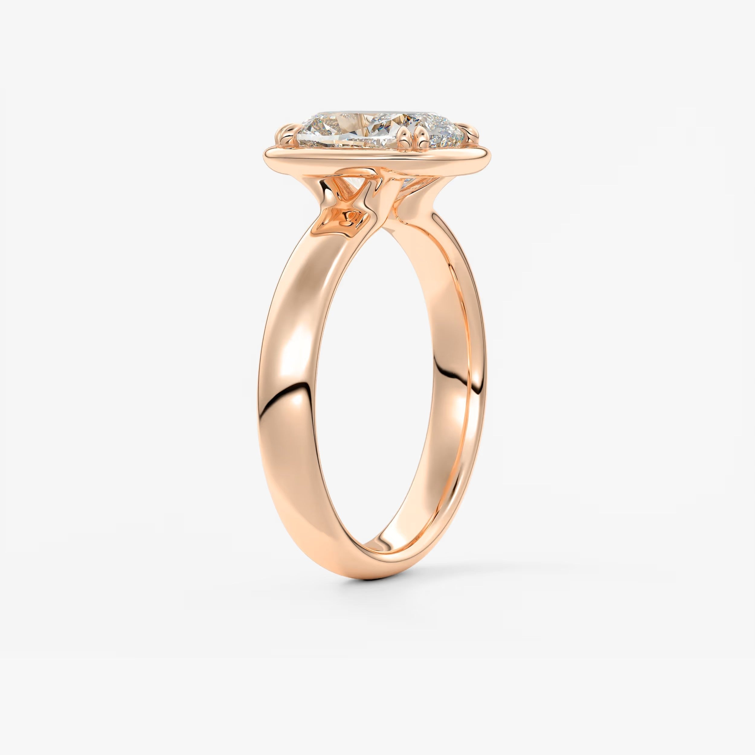 Custom made taylor grande cushion lab diamond bezel engagement ring | australia