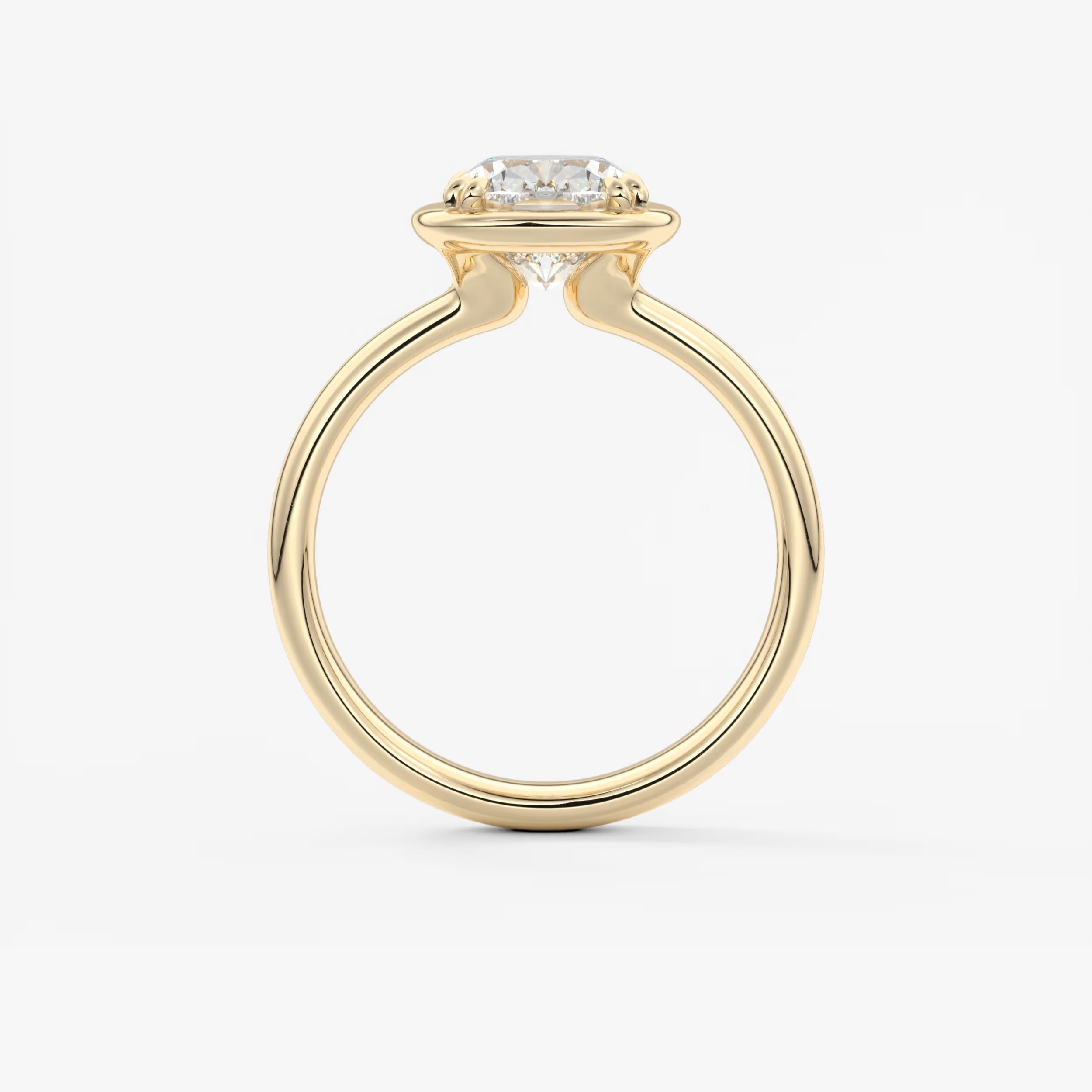 Custom made taylor grande cushion lab diamond bezel engagement ring | australia