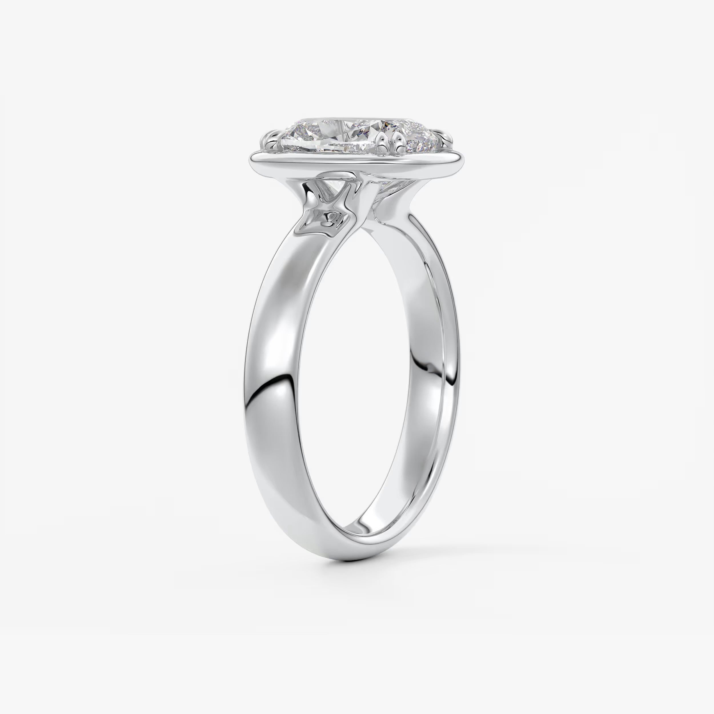 Custom made taylor grande cushion lab diamond bezel engagement ring | australia