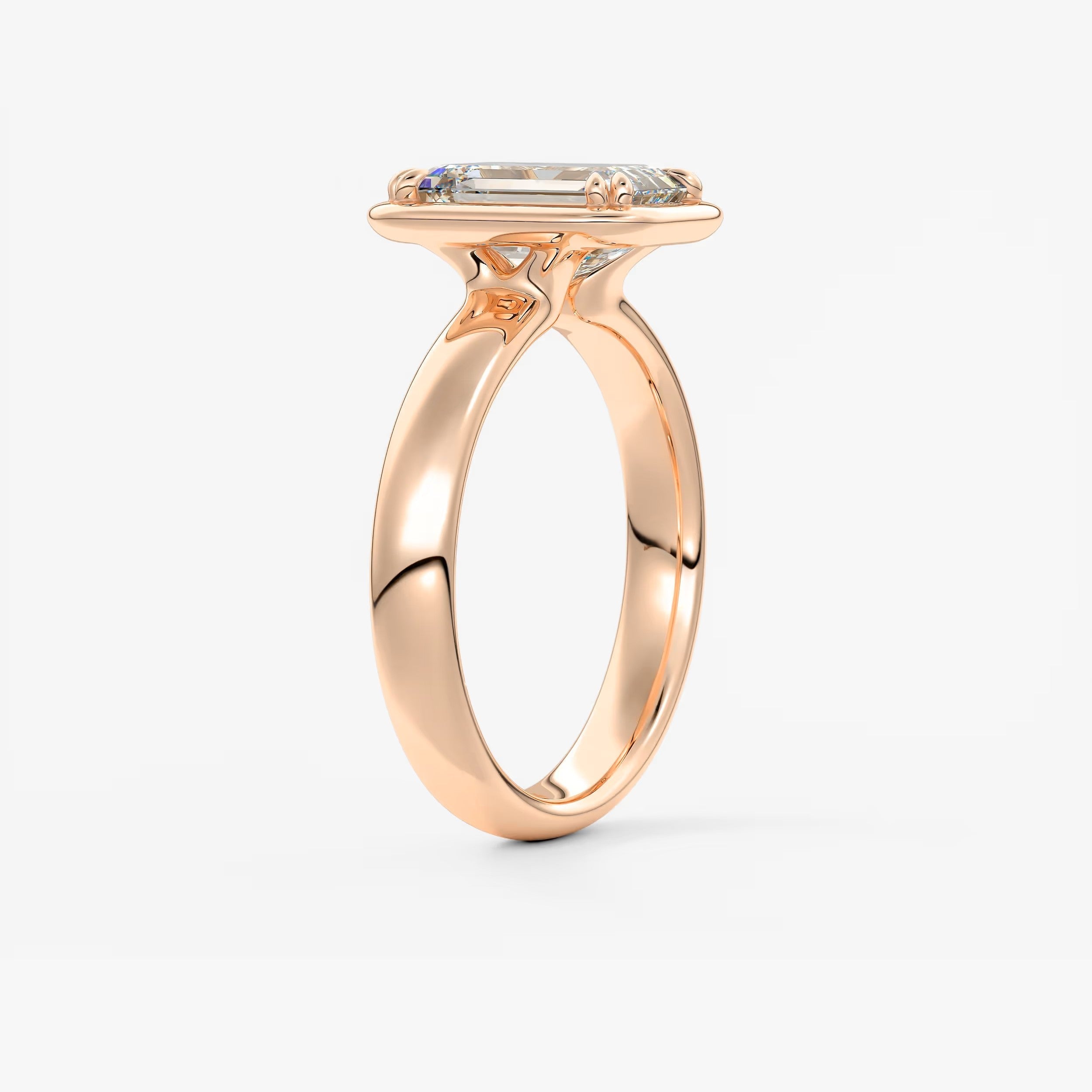 Custom made taylor grande emerald lab diamond bezel engagement ring | australia