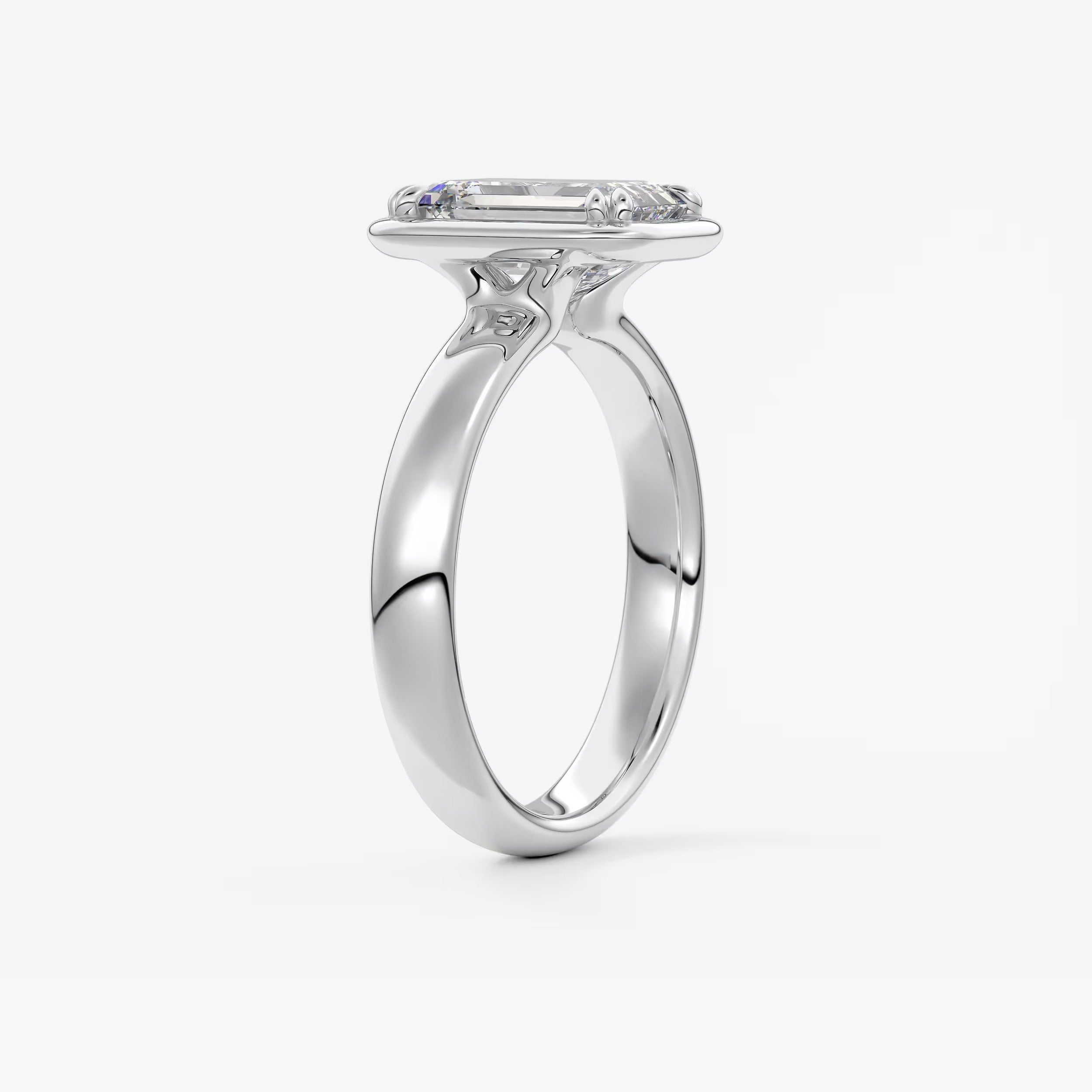 Custom made taylor grande emerald lab diamond bezel engagement ring | australia