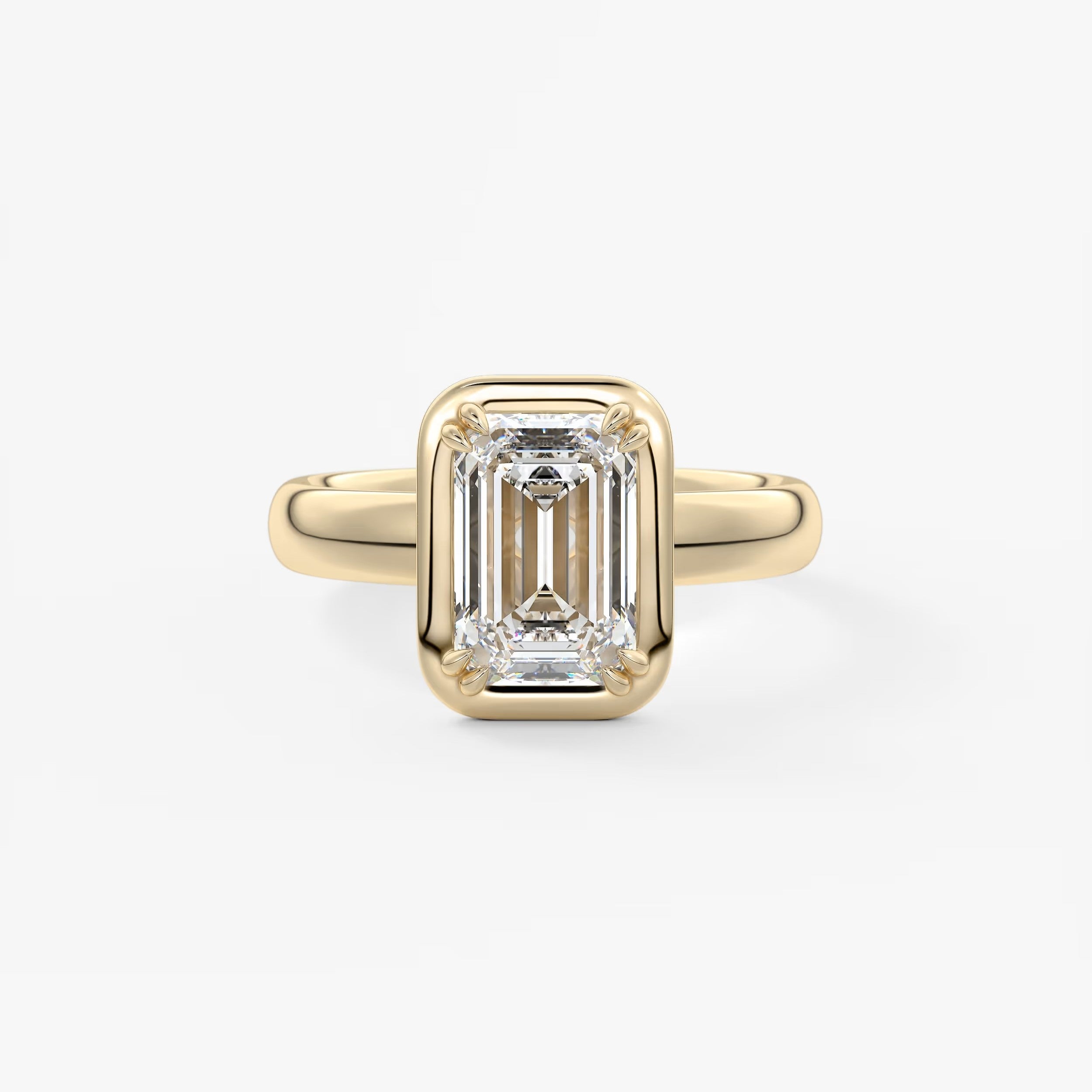 Custom made taylor grande emerald lab diamond bezel engagement ring | australia