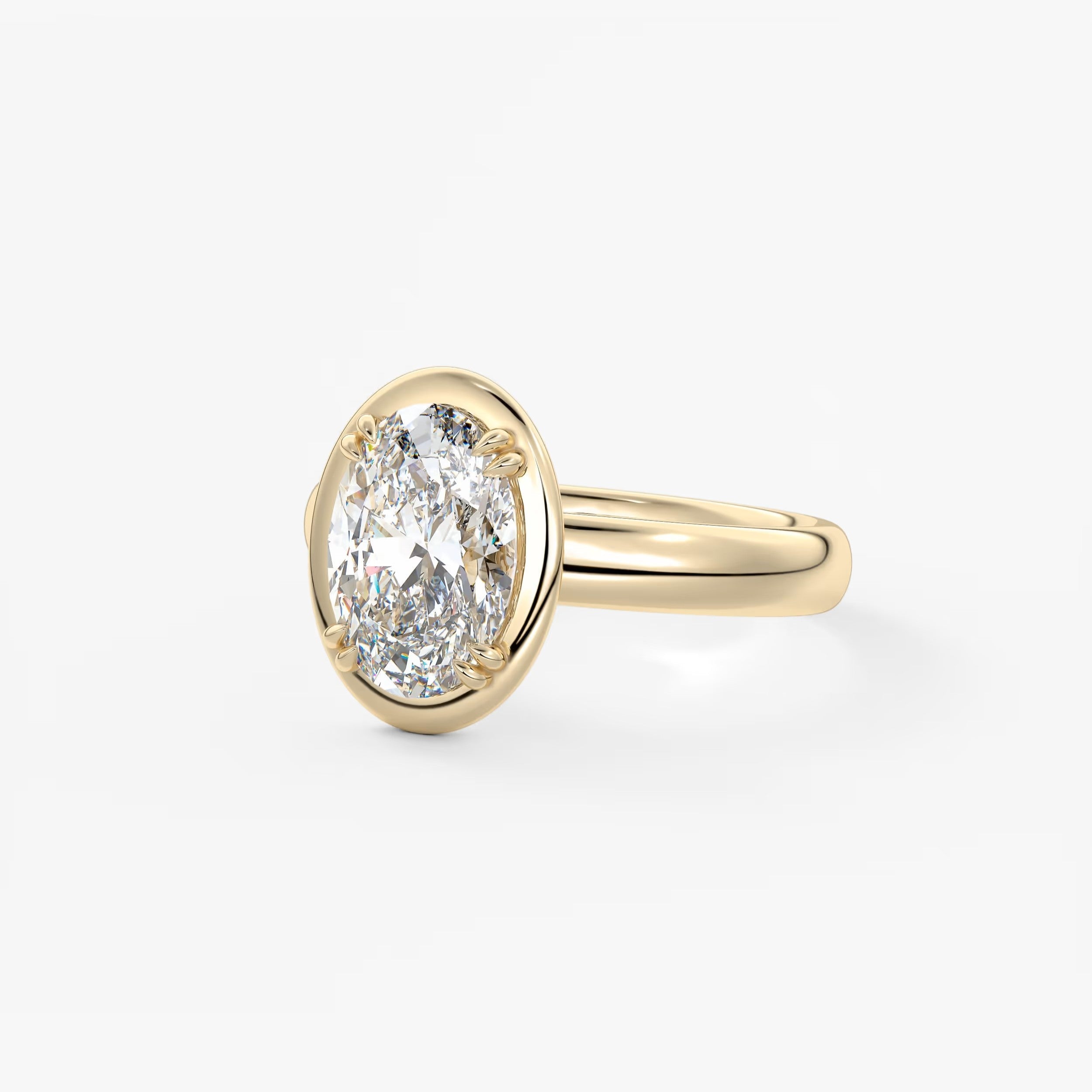 Custom made taylor grande oval lab diamond bazel engagement ring | australia