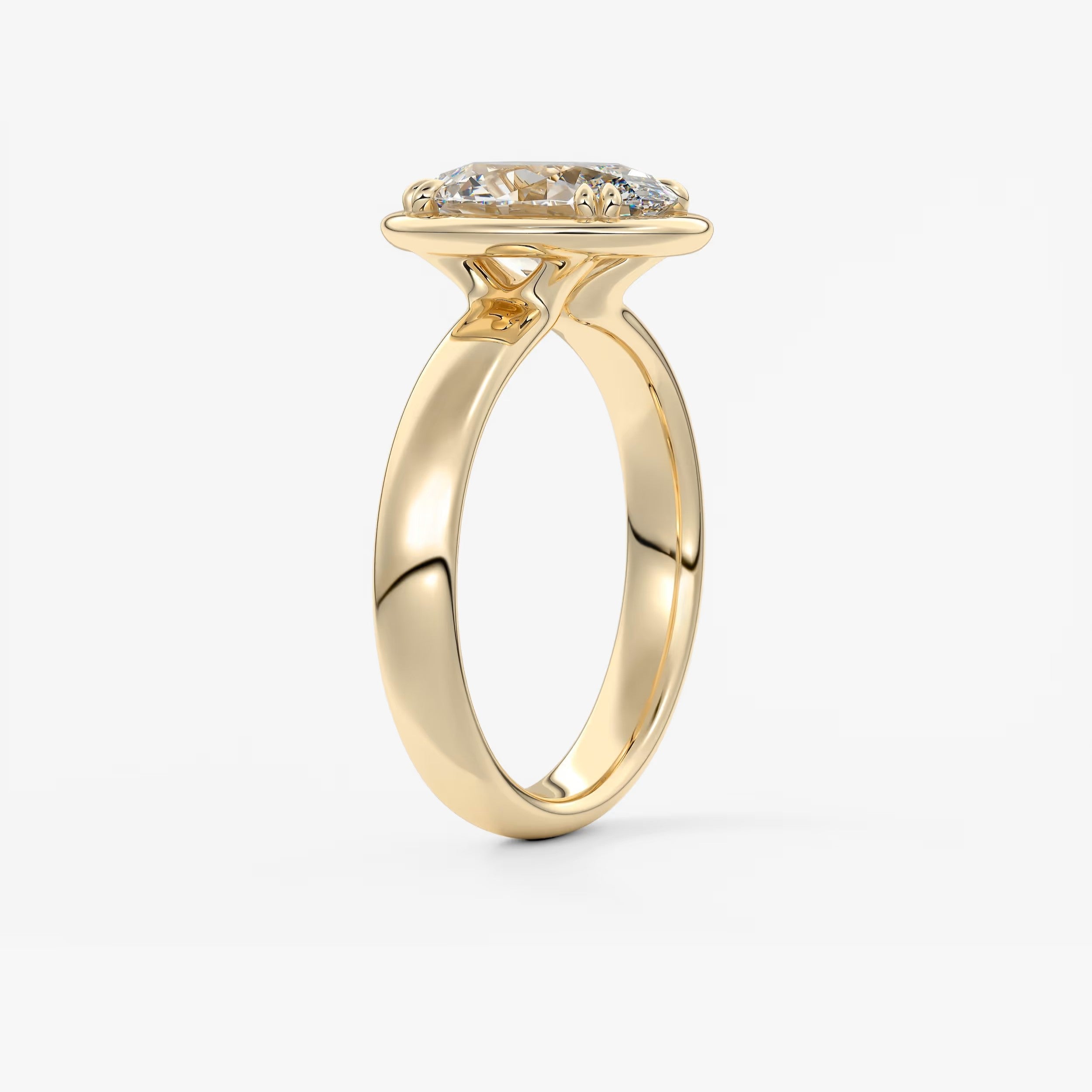 Custom made taylor grande oval lab diamond bazel engagement ring | australia