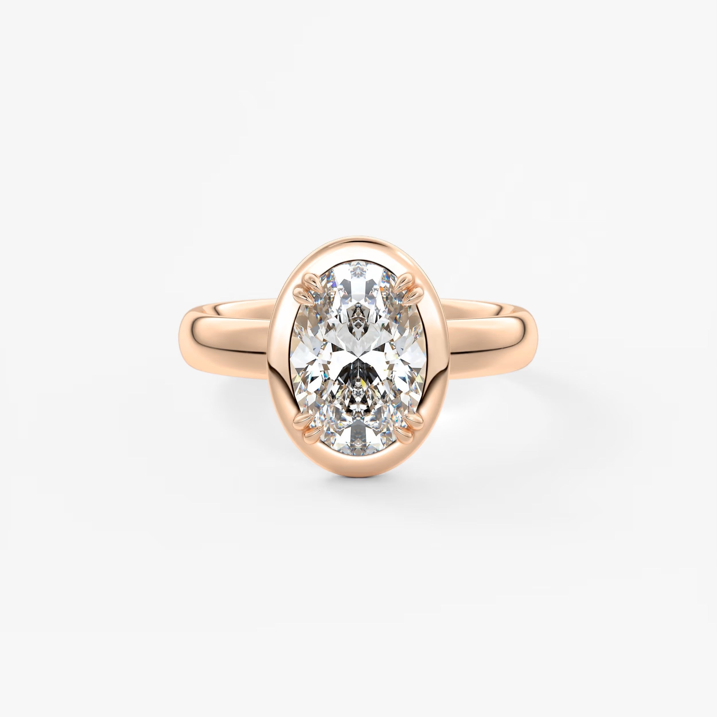 Custom made taylor grande oval lab diamond bazel engagement ring | australia