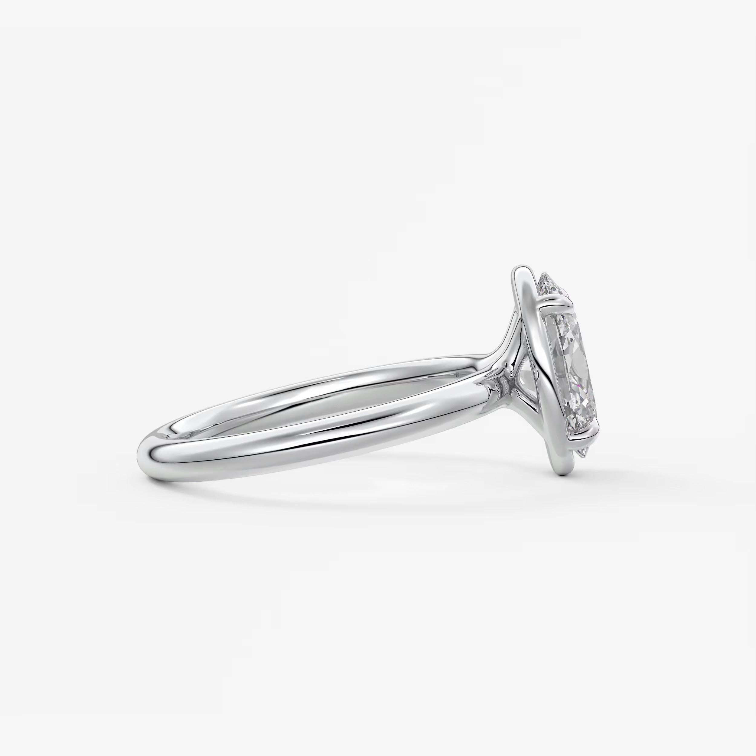 Custom made taylor oval bezel engagement ring – lab diamond or moissanite